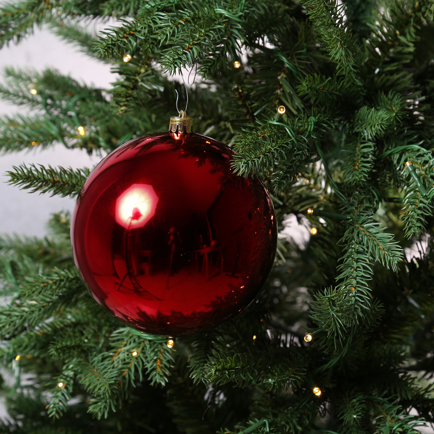 Christbaumkugel - Weihnachtskugel - bruchfest - D: 14cm - glänzend - rot Christbaumkugel - Weihnachtskugel - bruchfest - D: 14cm - glänzend - rot