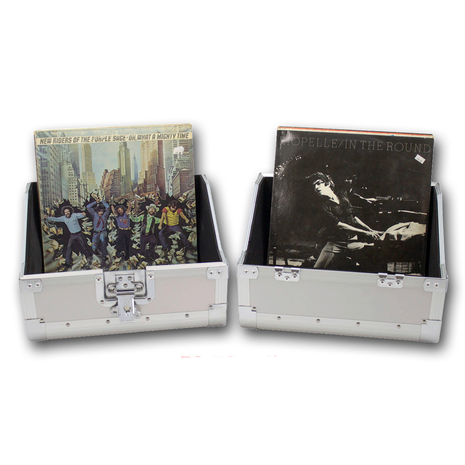 LP Plattencase PRO silber 50:50 Split, 80LPs | DJ Plattenkoffer für 80 Schallplatten LP Plattencase PRO silber 50:50 Split, 80LPs | DJ Plattenkoffer für 80 Schallplatten