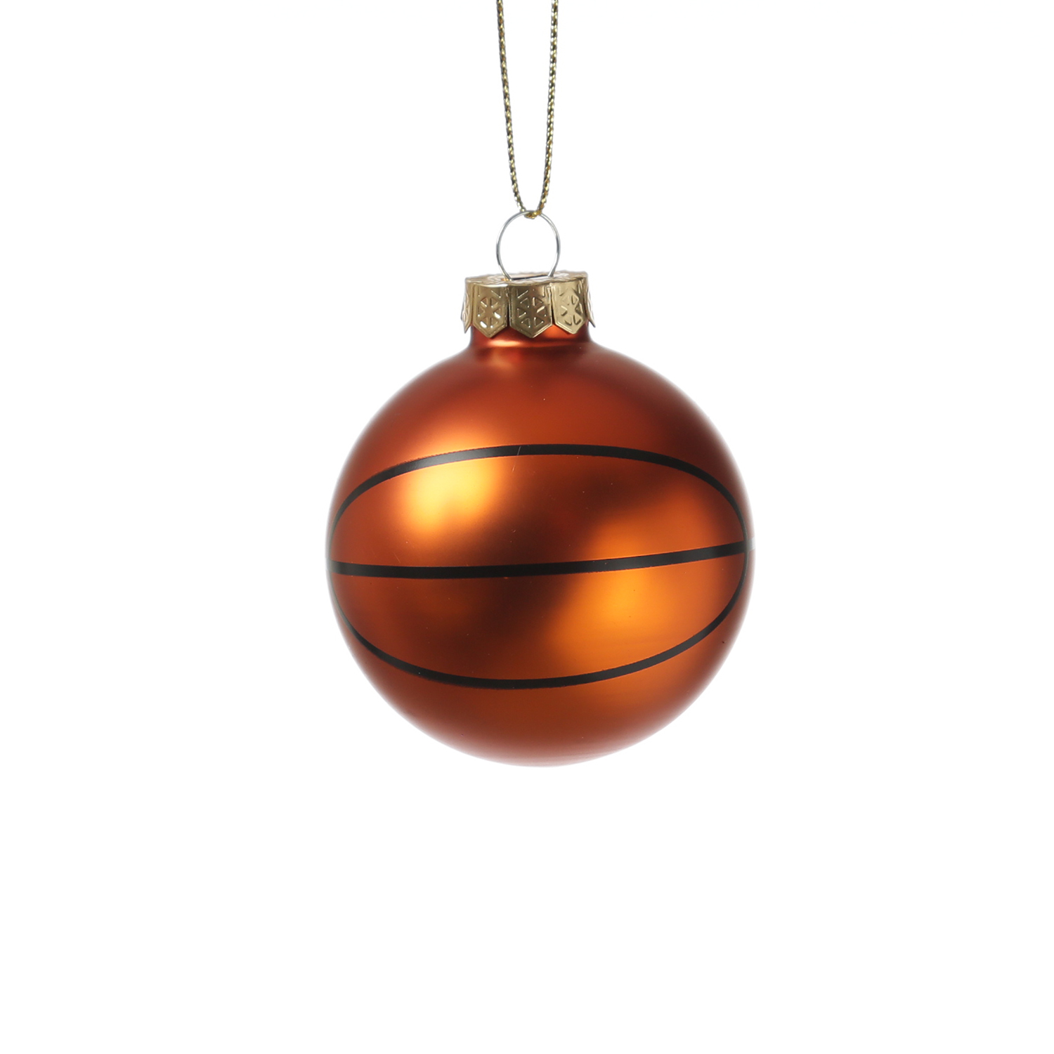 Weihnachtsbaumschmuck Basketball - Christbaumschmuck - Glas - D: 5,6cm - orange
