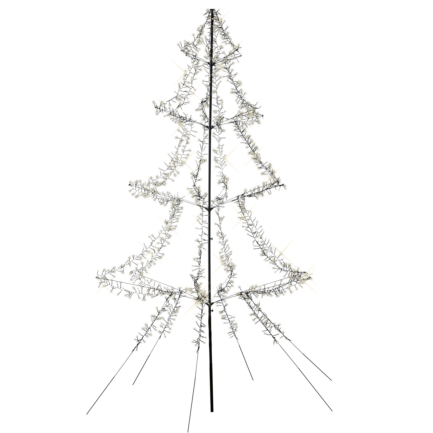LED Outdoor Weihnachtsbaum - 1800 warmweiß funkelnde LED - H: 3m - Timer - aufklappbar - schwarz LED Outdoor Weihnachtsbaum - 1800 warmweiß funkelnde LED - H: 3m - Timer - aufklappbar - schwarz