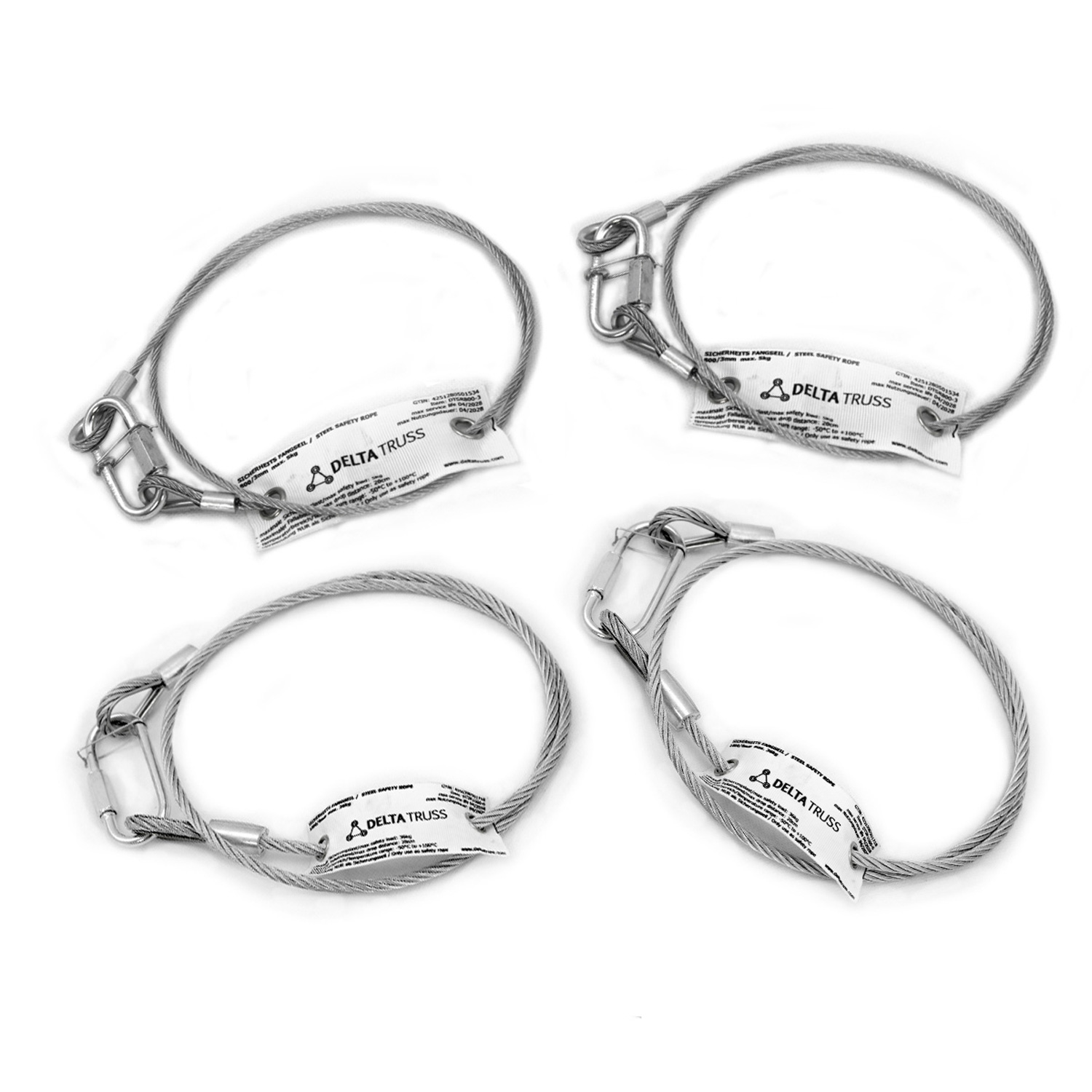 Sicherheitsfangseil 800x3mm - 10er Set - Safety nach BGV-C1 bis 5kg Sicherheitsfangseil 800x3mm - 10er Set - Safety nach BGV-C1 bis 5kg