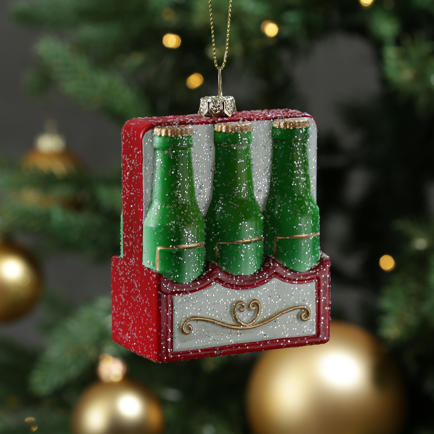 Weihnachtsbaumschmuck Sixpack Bier - Christbaumschmuck für Bierfreunde- bruchfest - H: 10cm Weihnachtsbaumschmuck Sixpack Bier - Christbaumschmuck für Bierfreunde- bruchfest - H: 10cm