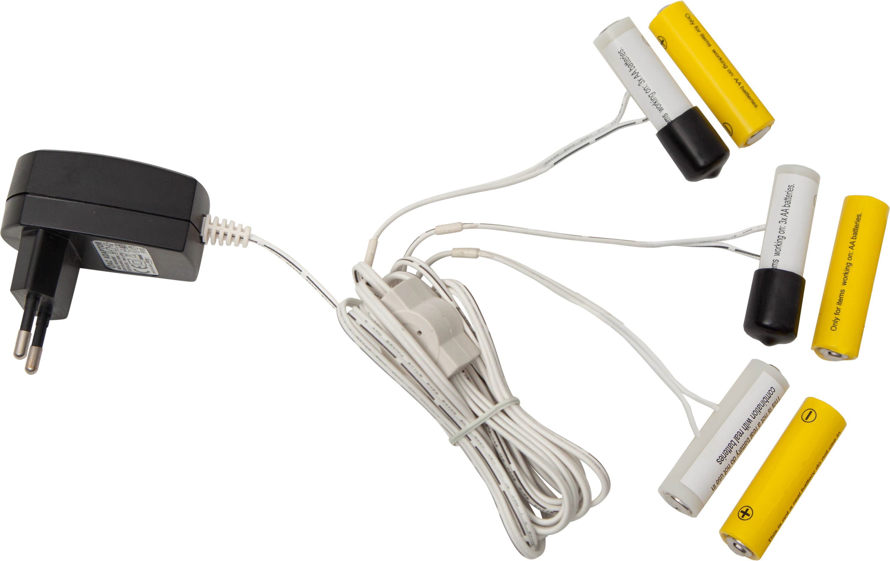 Stromadapter für Batterieartikel (2xAA) - Batterie Eliminator - Ersetzt 3 x 2 Mignonbatterien