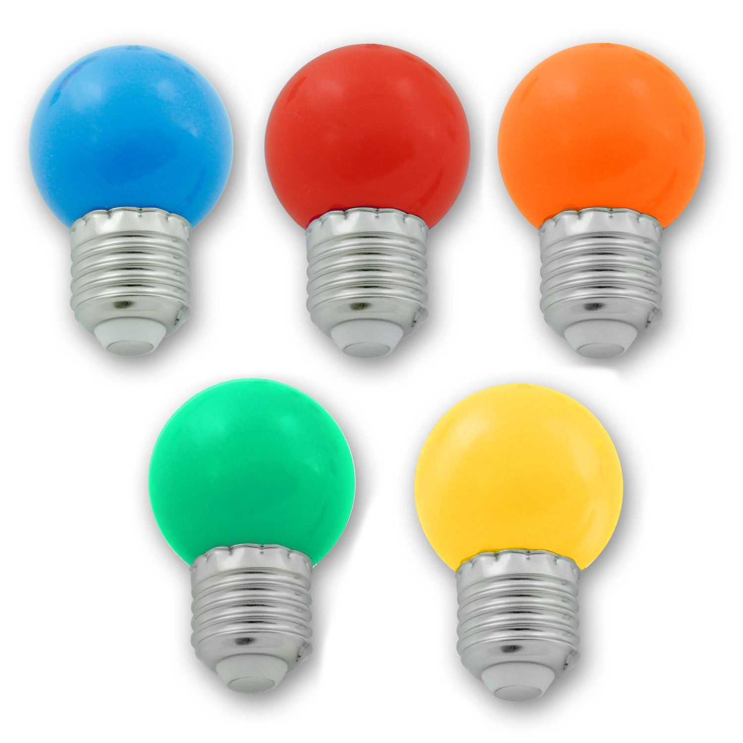 Illu-/Partylichterkette 10m - Außenlichterkette grün - Made in Germany - 10 x bunte LED Kugellampen Illu-/Partylichterkette 10m - Außenlichterkette grün - Made in Germany - 10 x bunte LED Kugellampen