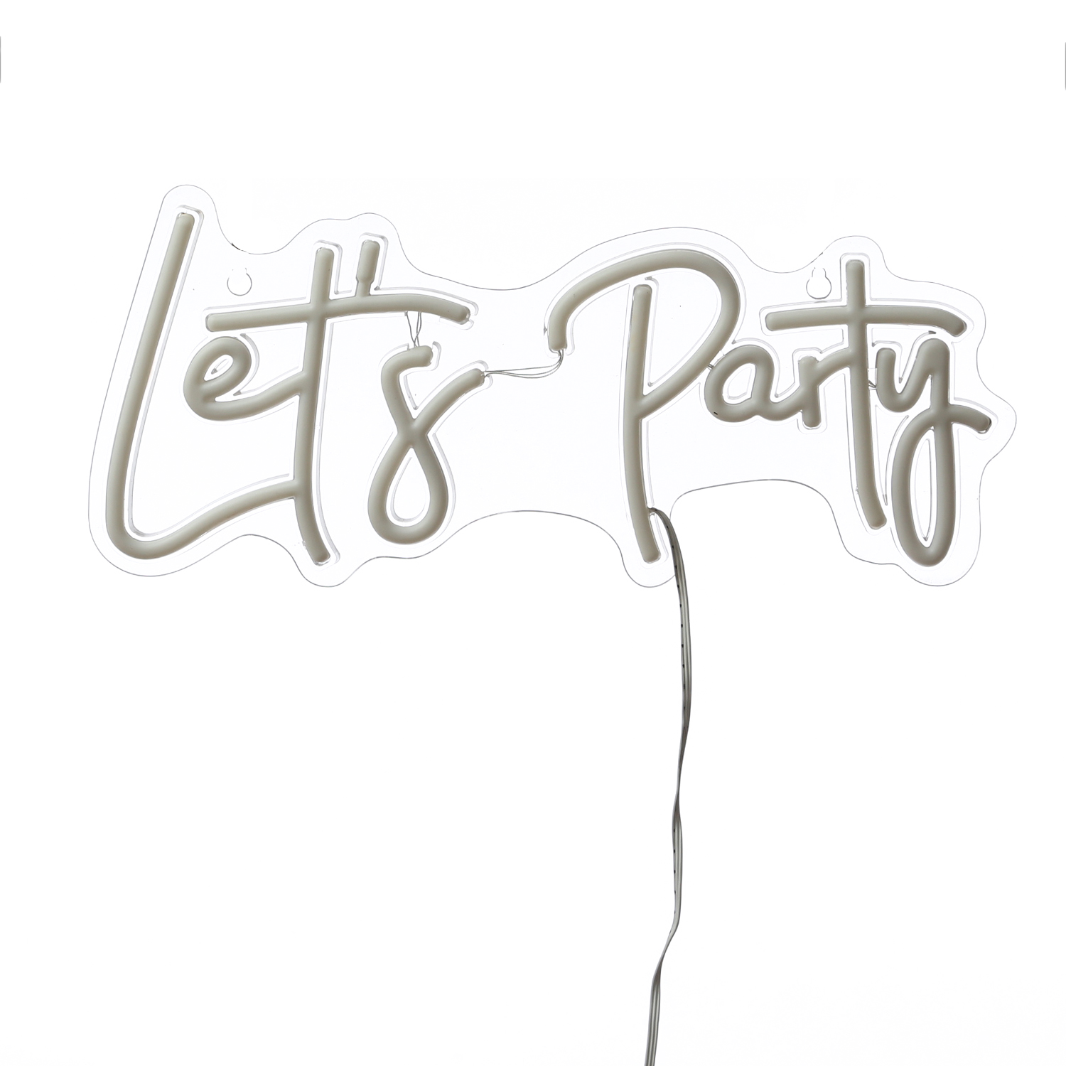 LED NEON Schild Lets Party - Leuchtschriftzug - L: 41cm - mit Fernbedienung - USB