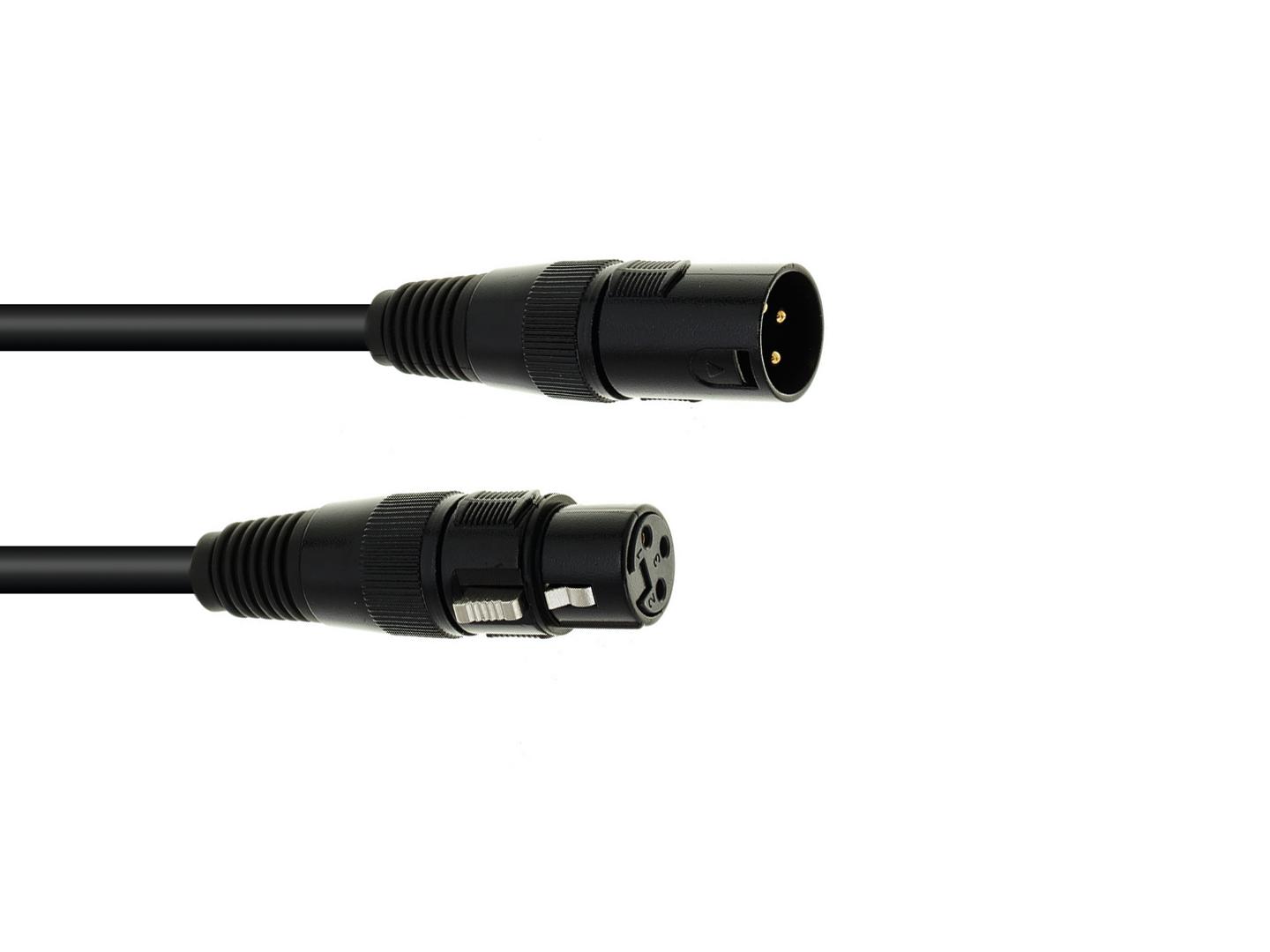 DMX Kabel XLR 3pol 20m schwarz - Steuerleitung für  Licht