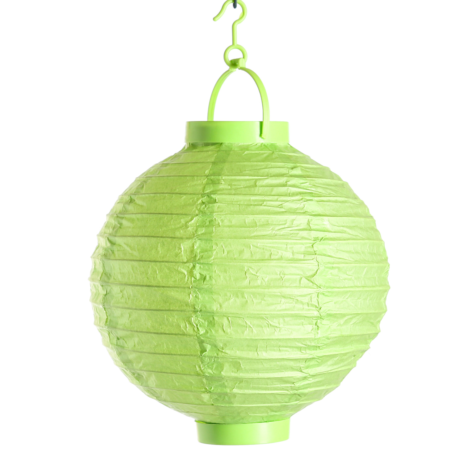 LED Lampion FESTIVAL - kaltweiße LED - D: 30cm - Montagehaken - grün LED Lampion FESTIVAL - kaltweiße LED - D: 30cm - Montagehaken - grün