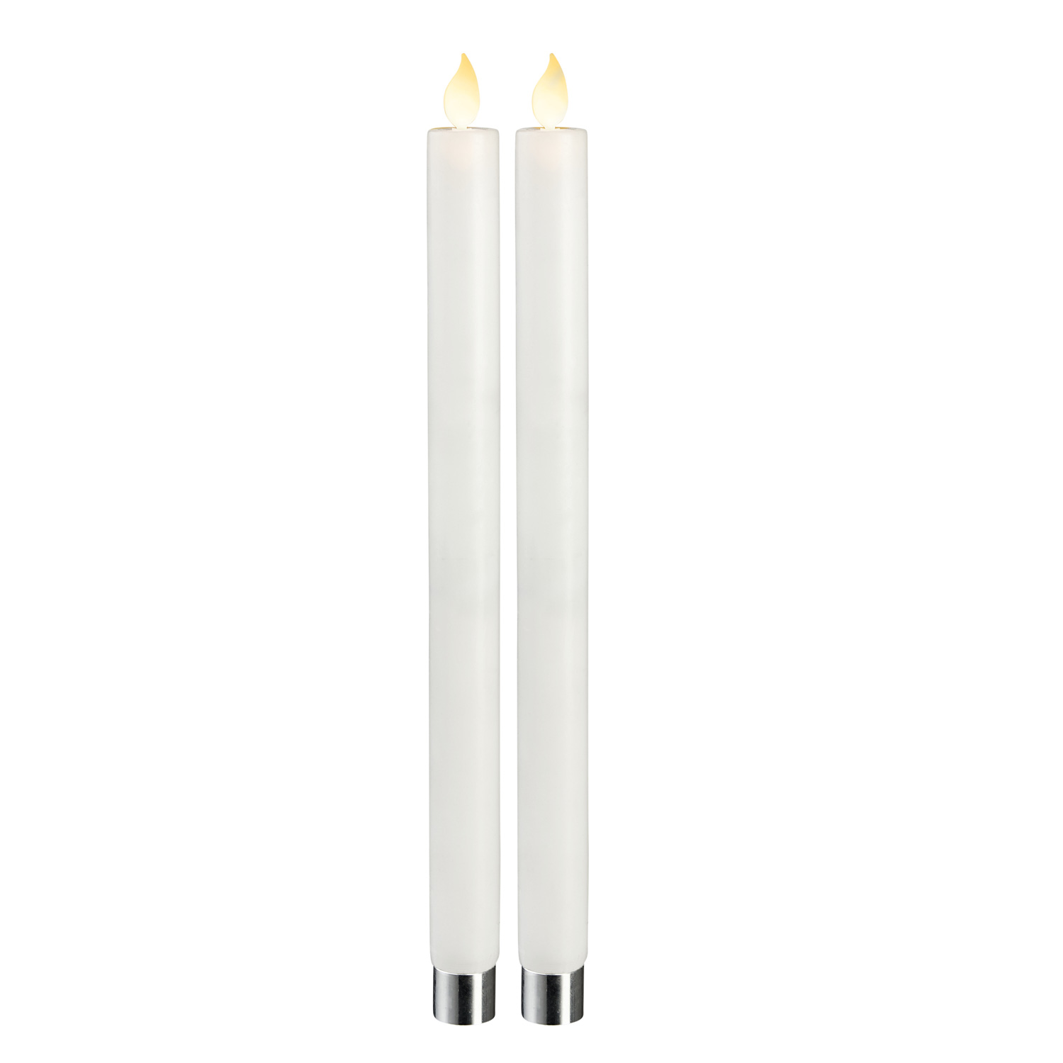 LED Stabkerze M-Twinkle - Echtwachs - mechanische Flamme - H: 30cm - Timer - weiß - 2er Set LED Stabkerze M-Twinkle - Echtwachs - mechanische Flamme - H: 30cm - Timer - weiß - 2er Set