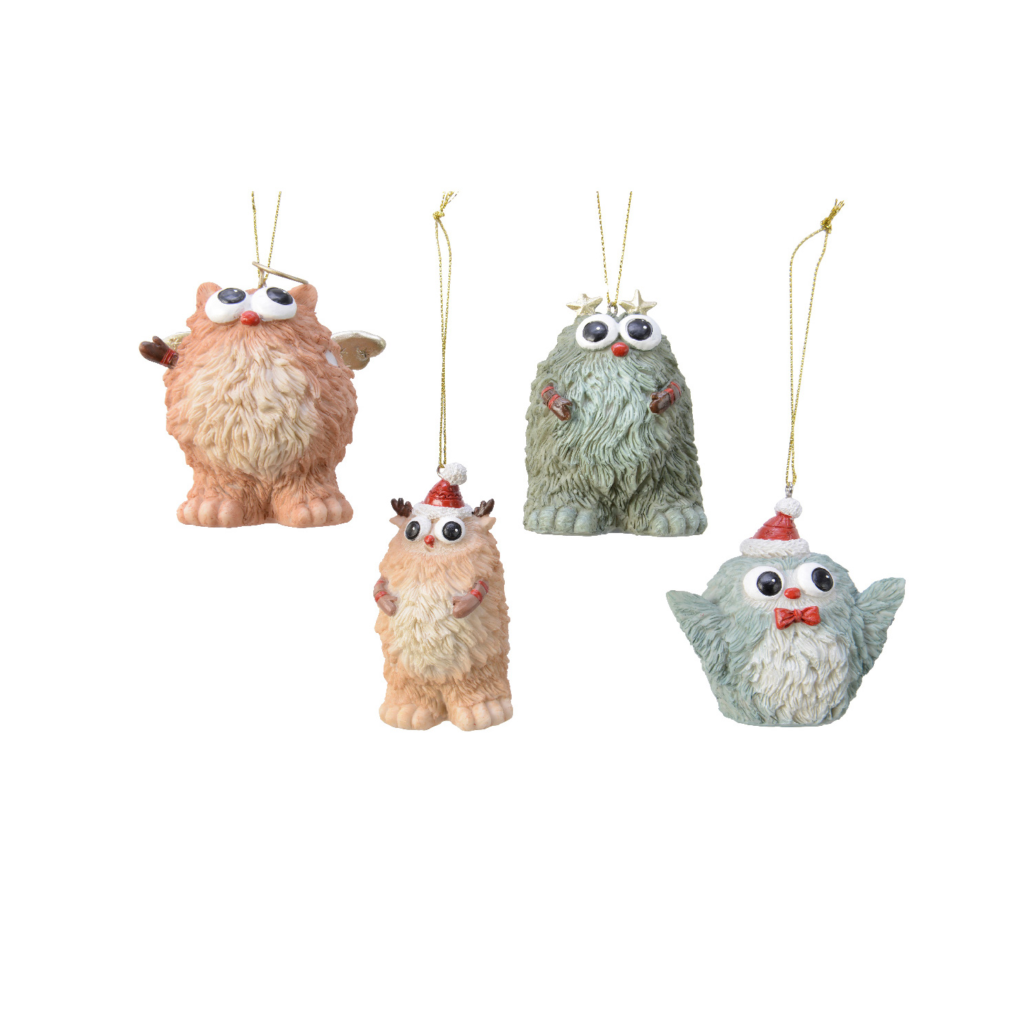 Weihnachtsbaumschmuck Yeti TIP - Polyresin - inkl. Aufhänger - matt - H: 8,5cm - braun