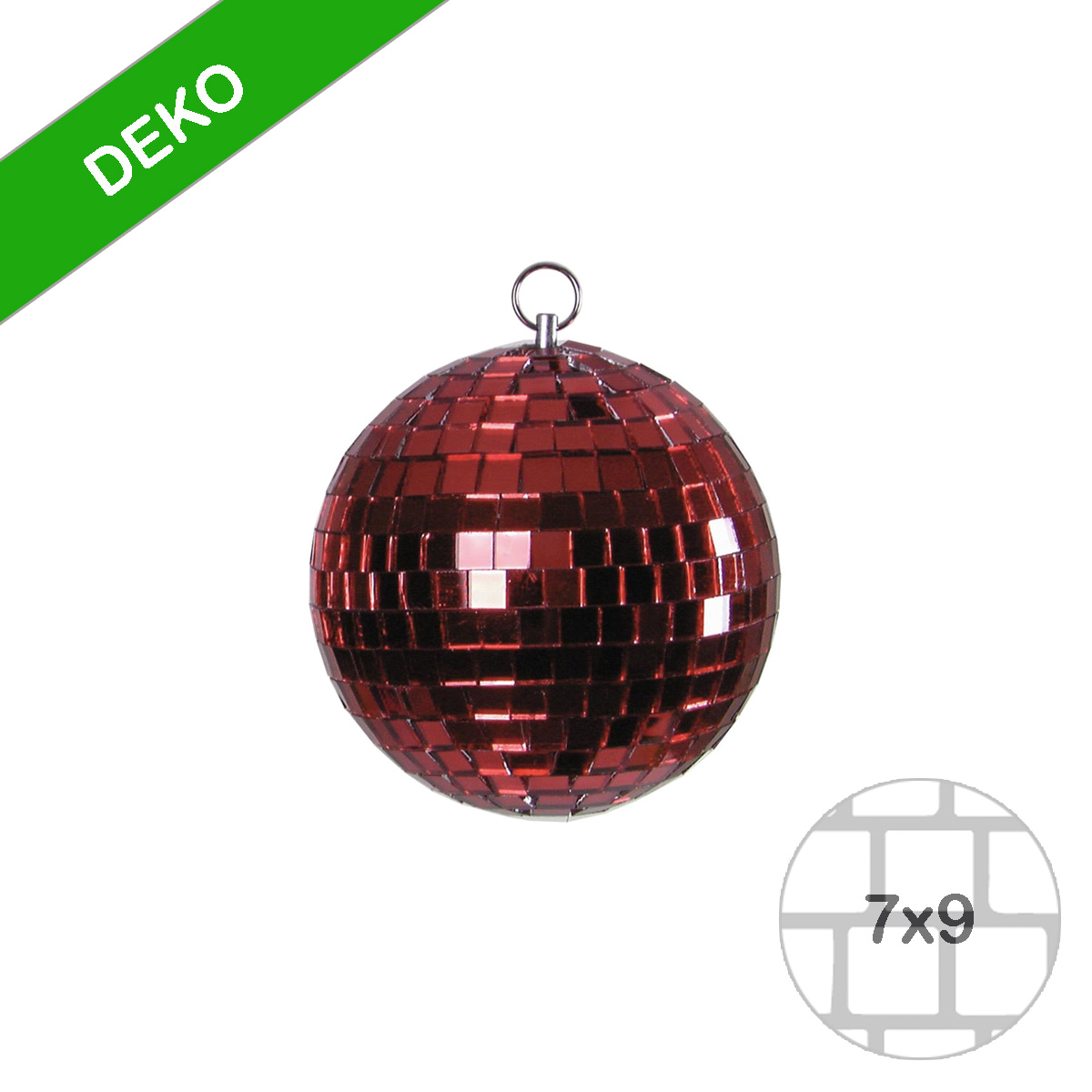 Spiegelkugel rot - Diskokugel (Discokugel) zur Dekoration - Echtglas - mirrorball red