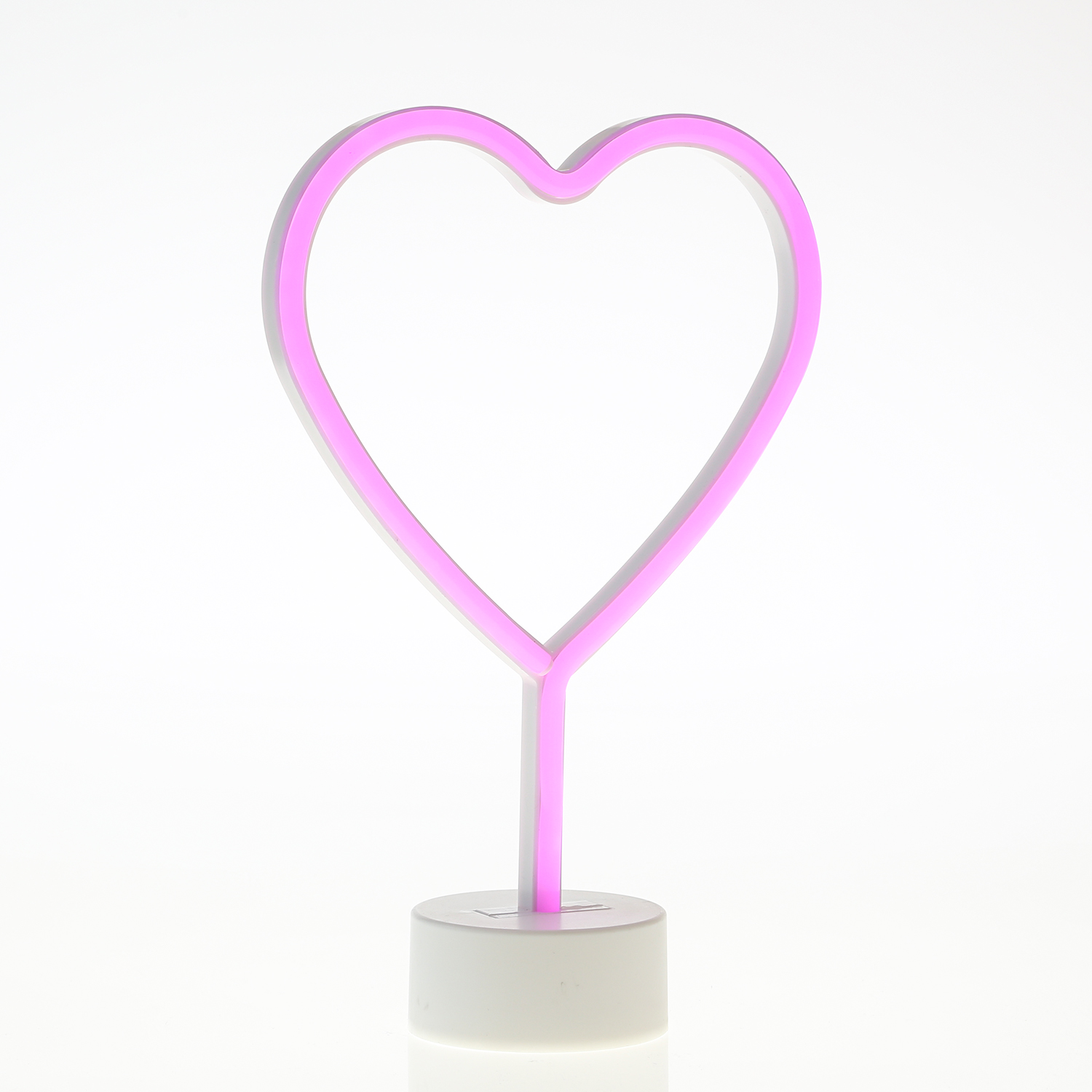 LED NEON Figur HERZ - Dekoleuchte - H: 30cm - Batterie oder USB Betrieb - stehend - pink