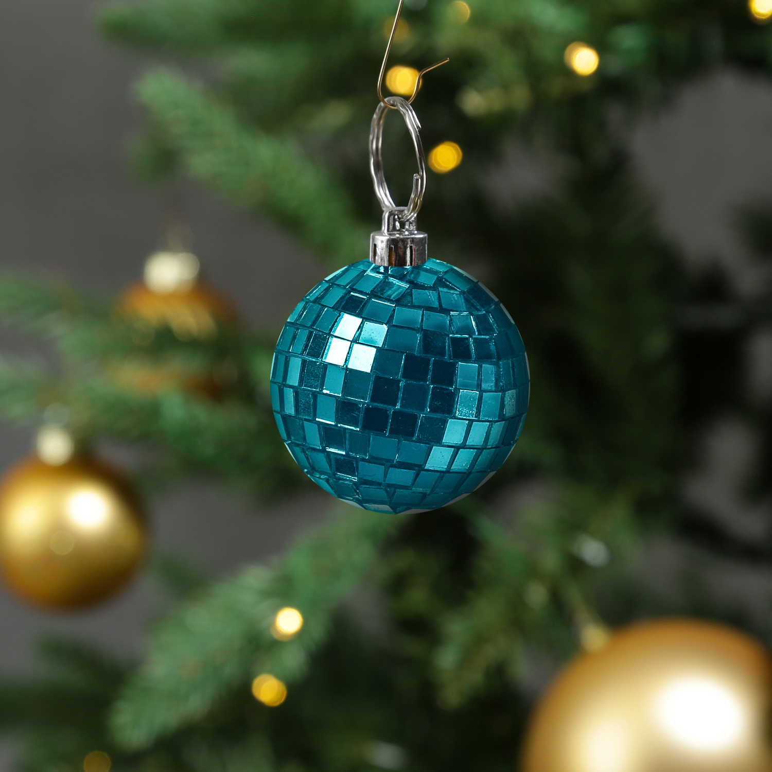 ChristbaChristbaumschmuck Discokugel - Spiegelkugel 5cm  - Weihnachtskugel - 5x5mm Spiegel - blau - 12St.umschmuck Discokugel - Spiegelkugel 5cm  - Weihnachtskugel - 5x5mm Spiegel - blau - 12St.