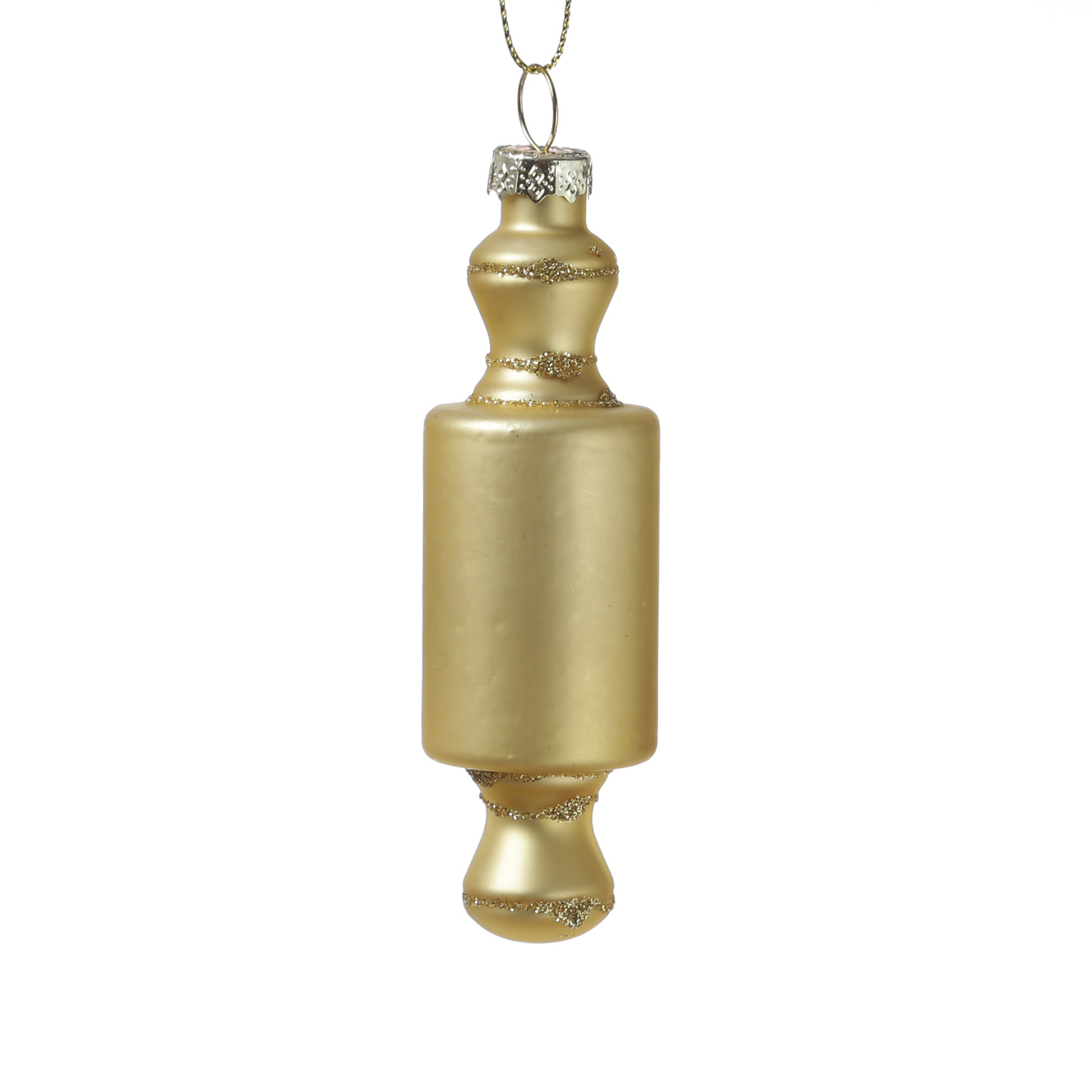 Weihnachtsbaumschmuck Teigroller - Glas - Christbaumschmuck - H: 10cm - gold