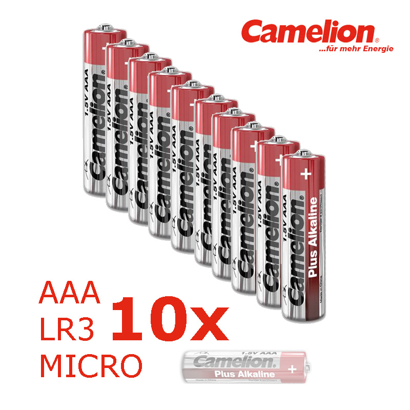 Batterie Mignon AAA LR3 1,5V PLUS Alkaline - Leistung auf Dauer - 10 Stück