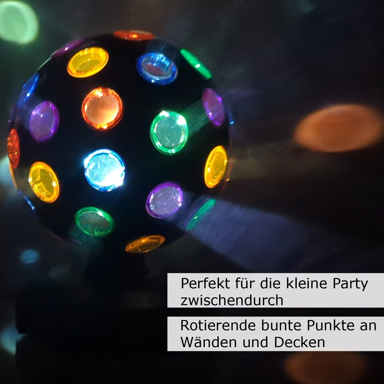 Disco Ball Lichteffekt - Partyeffekt - drehendes Discolicht - H 21cm - Batteriebetrieb/USB Kabel Disco Ball Lichteffekt - Partyeffekt - drehendes Discolicht - H 21cm - Batteriebetrieb/USB Kabel