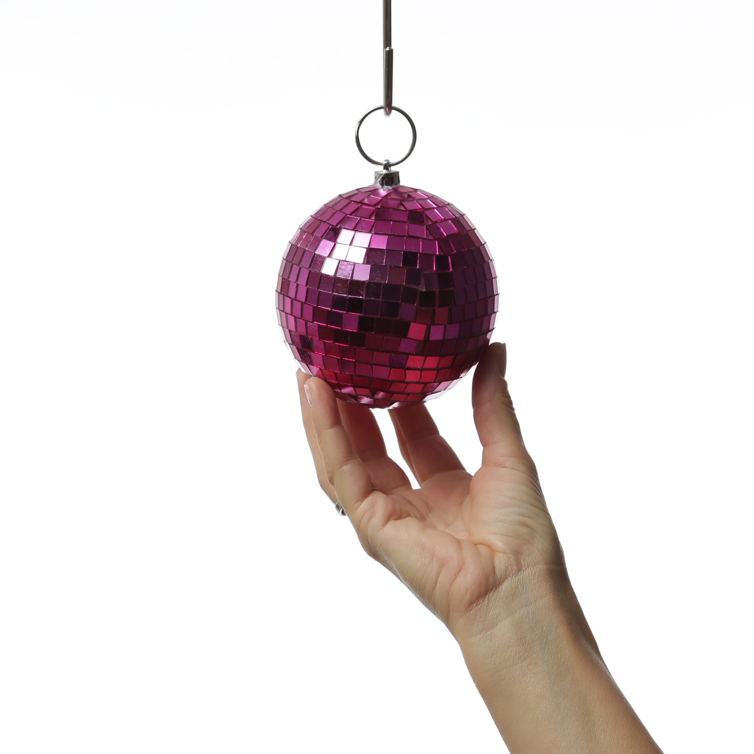 Spiegelkugel 10cm - Discokugel - Echtglas - 7x7mm Spiegel - pink Spiegelkugel 10cm - Discokugel - Echtglas - 7x7mm Spiegel - pink