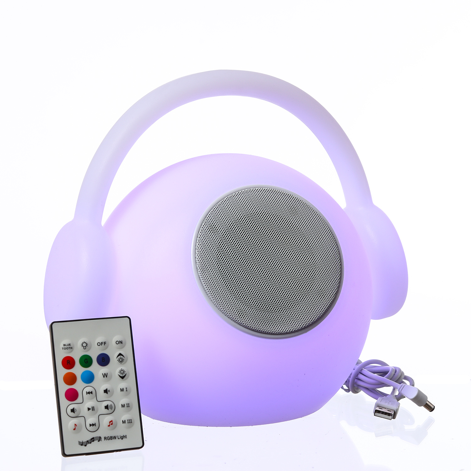 LED Tischleuchte mit Lautsprecher EVE - 15 farbwechselnde LED - H: 27cm - Fernbedienung - für Außen