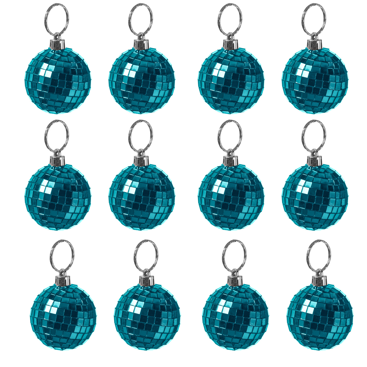 Christbaumschmuck Discokugel - Spiegelkugel 5cm  - Weihnachtskugel - 5x5mm Spiegel - blau - 12St.