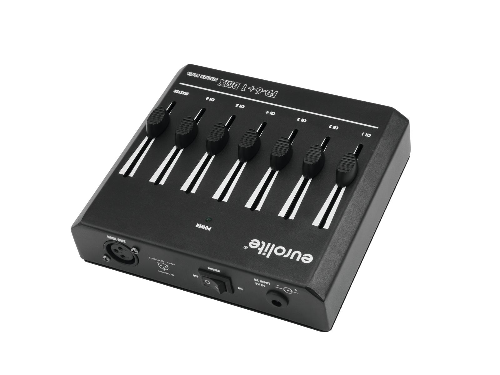 DMX Dimmer Panel - FD-6+1 - 6 Kanäle + Master - Pultgehäuse DMX Dimmer Panel - FD-6+1 - 6 Kanäle + Master - Pultgehäuse