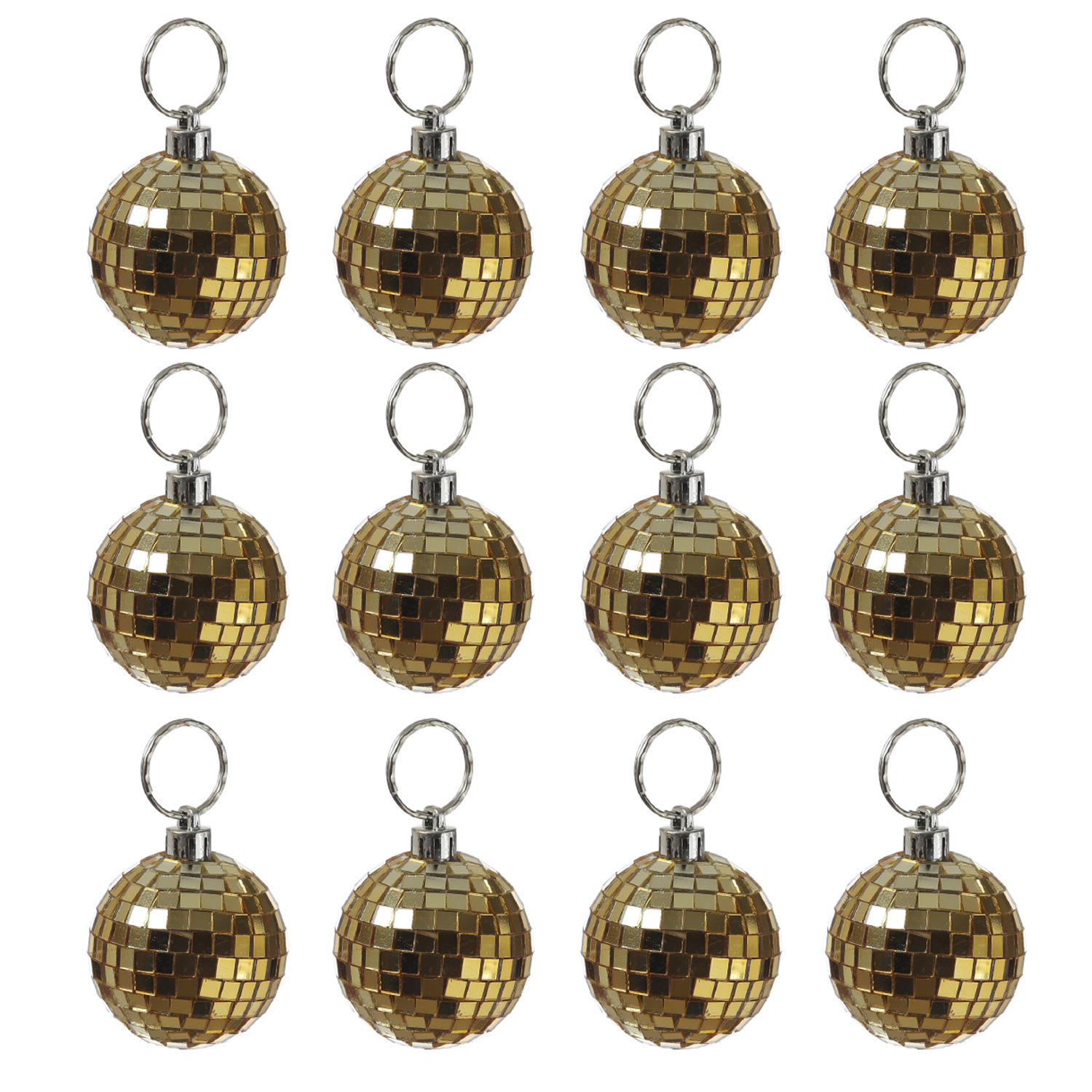 Spiegelkugel 5cm - Discokugel - Echtglas - 5x5mm Spiegel - DEKO Serie - gold - 12er Set