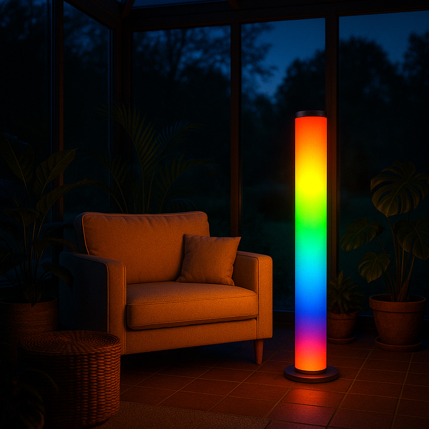 LED COLOR TUBE RAINBOW Lichtsäule - 1m - RGB Farbwechsel - Fernbedienung