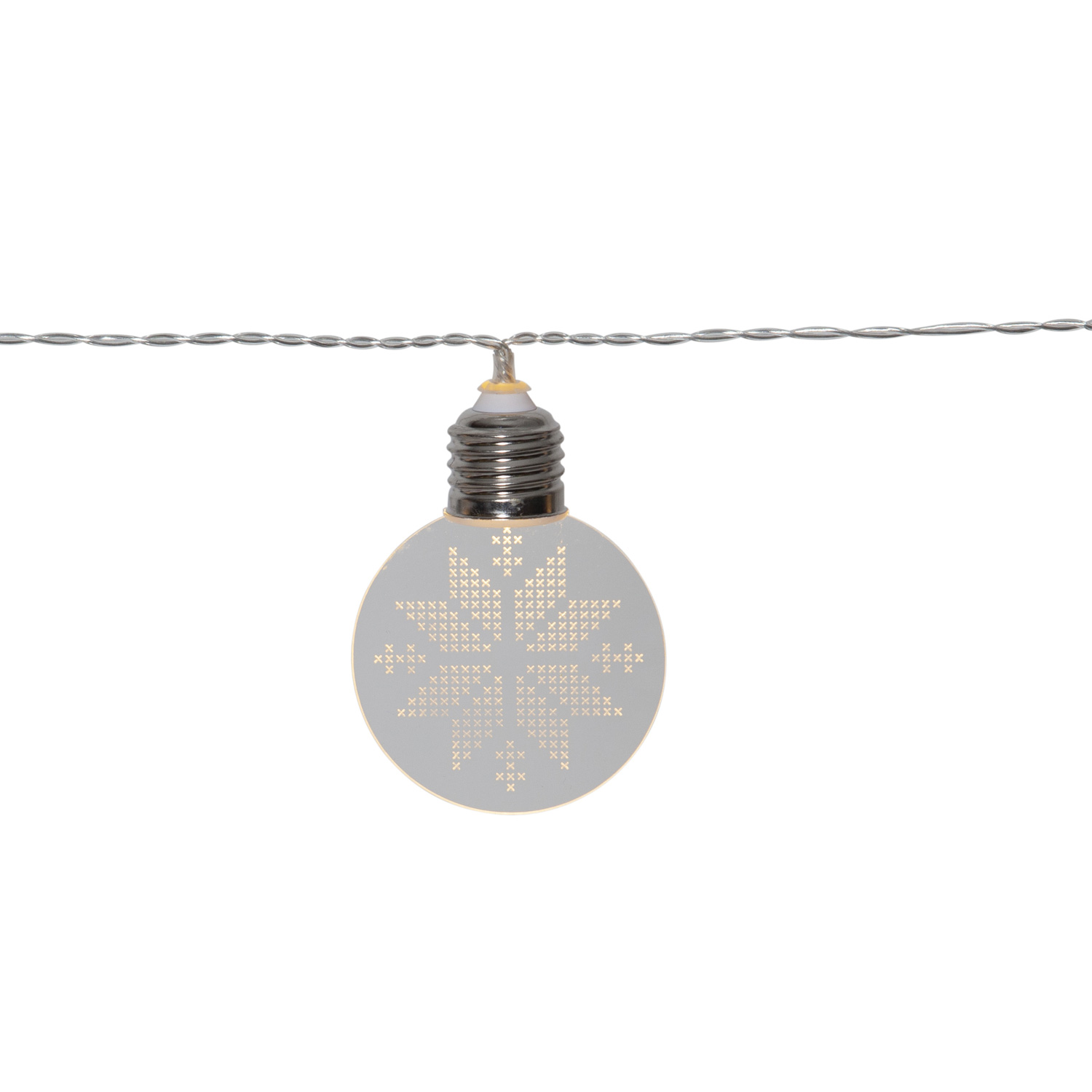 LED Lichterkette "Ornament" - 10 warmweiße LED - Batteriebetrieb - Timer - L: 1,8m - transparent
