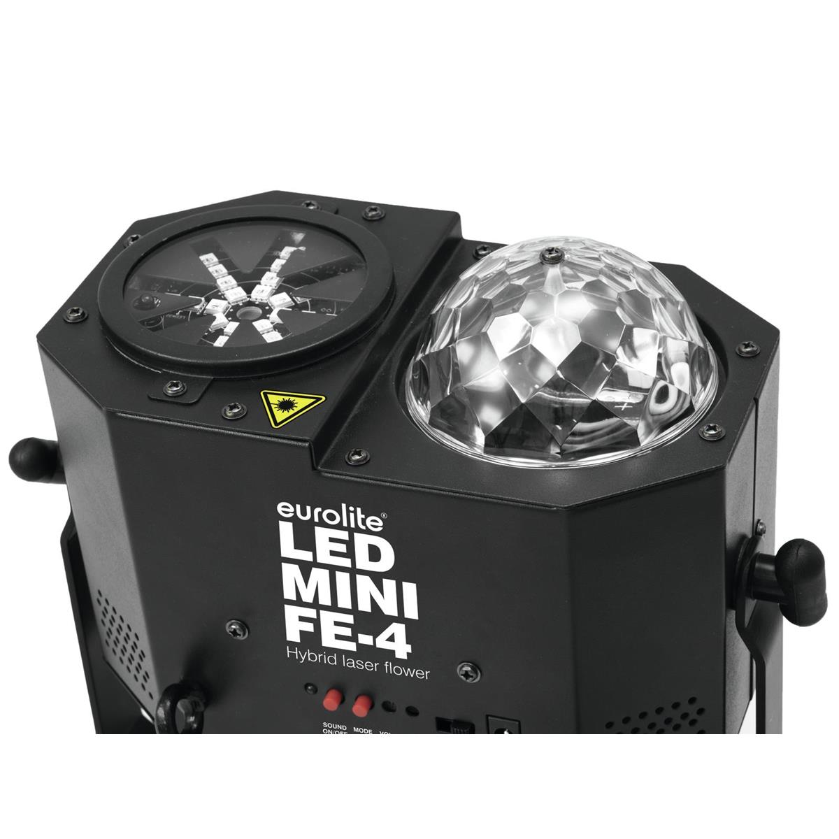 LED Mini Hybrid Laserflower "FE-4" - Vielfältige Lichtspiele mit Laser, Wash und Mooneffekten LED Mini Hybrid Laserflower "FE-4" - Vielfältige Lichtspiele mit Laser, Wash und Mooneffekten