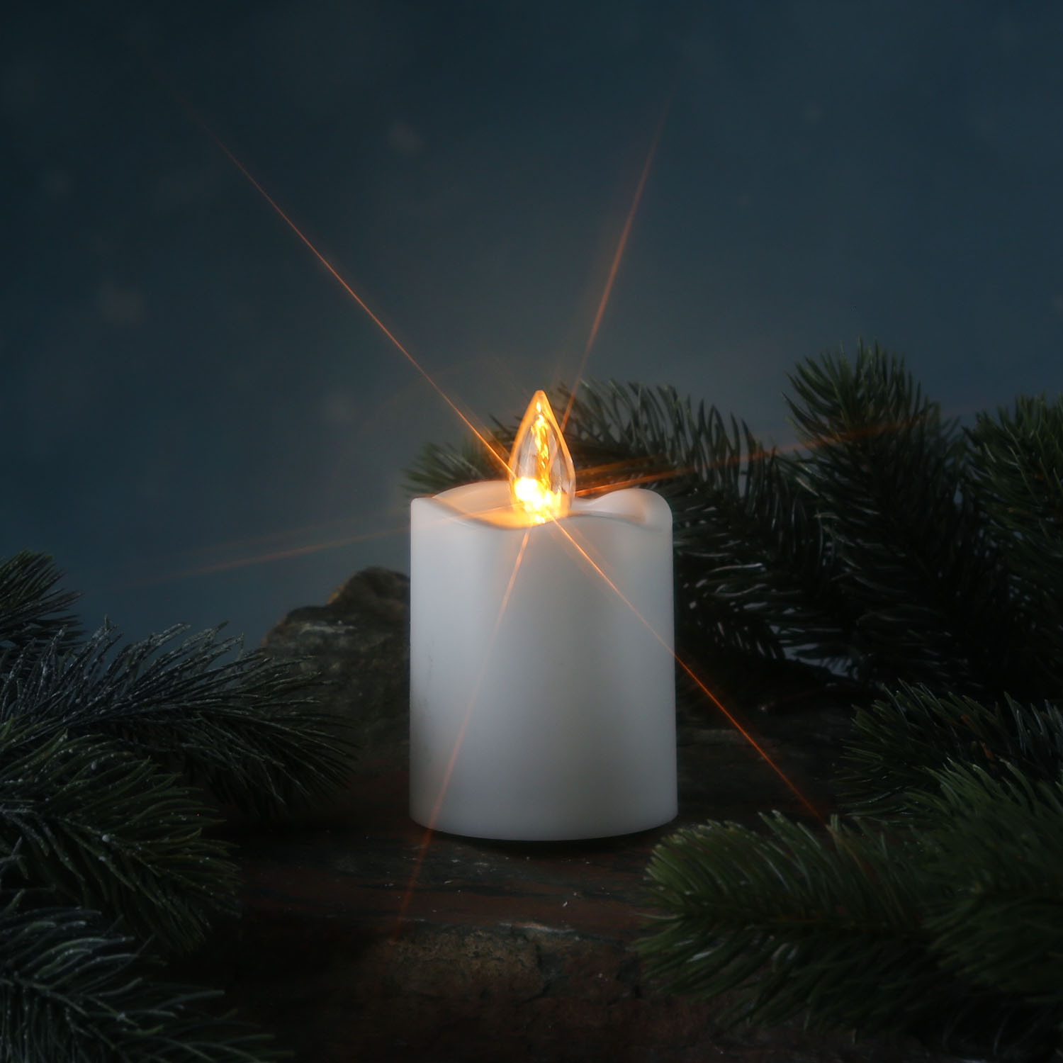 LED Grabkerze - Grablicht - Sensor - gelb flackernde LED - H: 9,5cm D:6cm - 2500h Leuchtdauer - weiß LED Grabkerze - Grablicht - Sensor - gelb flackernde LED - H: 9,5cm D:6cm - 2500h Leuchtdauer - weiß