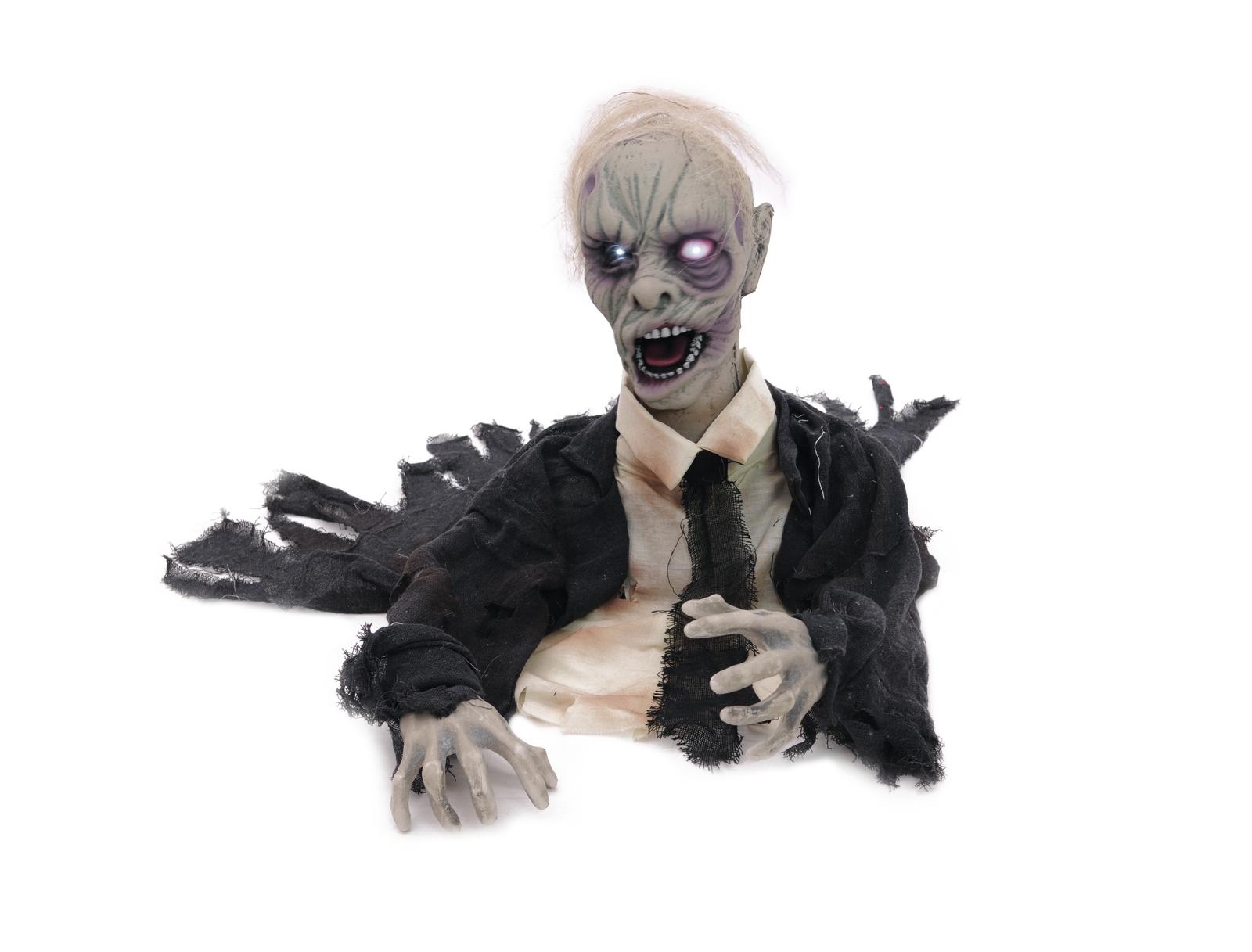 Bewegter Zombie - animierte Halloween Figur - 43cm - Bewegung, Leuchtaugen, Geräusche Bewegter Zombie - animierte Halloween Figur - 43cm - Bewegung, Leuchtaugen, Geräusche