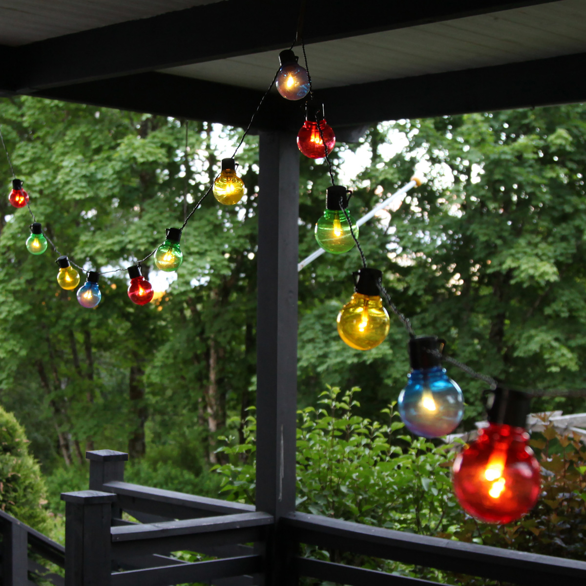 LED Partylichterkette - 16x 2 warmweiße LED - L: 4,5m - outdoor - schwarzes Kabel - bunt LED Partylichterkette - 16x 2 warmweiße LED - L: 4,5m - outdoor - schwarzes Kabel - bunt