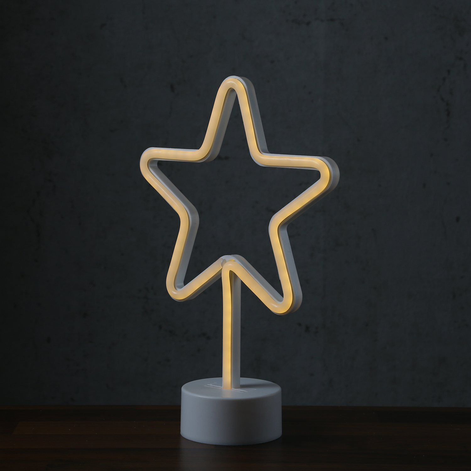 LED NEON Figur STERN - Dekoleuchte - H: 30cm - Batterie oder USB Betrieb - stehend - warmweiß LED NEON Figur STERN - Dekoleuchte - H: 30cm - Batterie oder USB Betrieb - stehend - warmweiß
