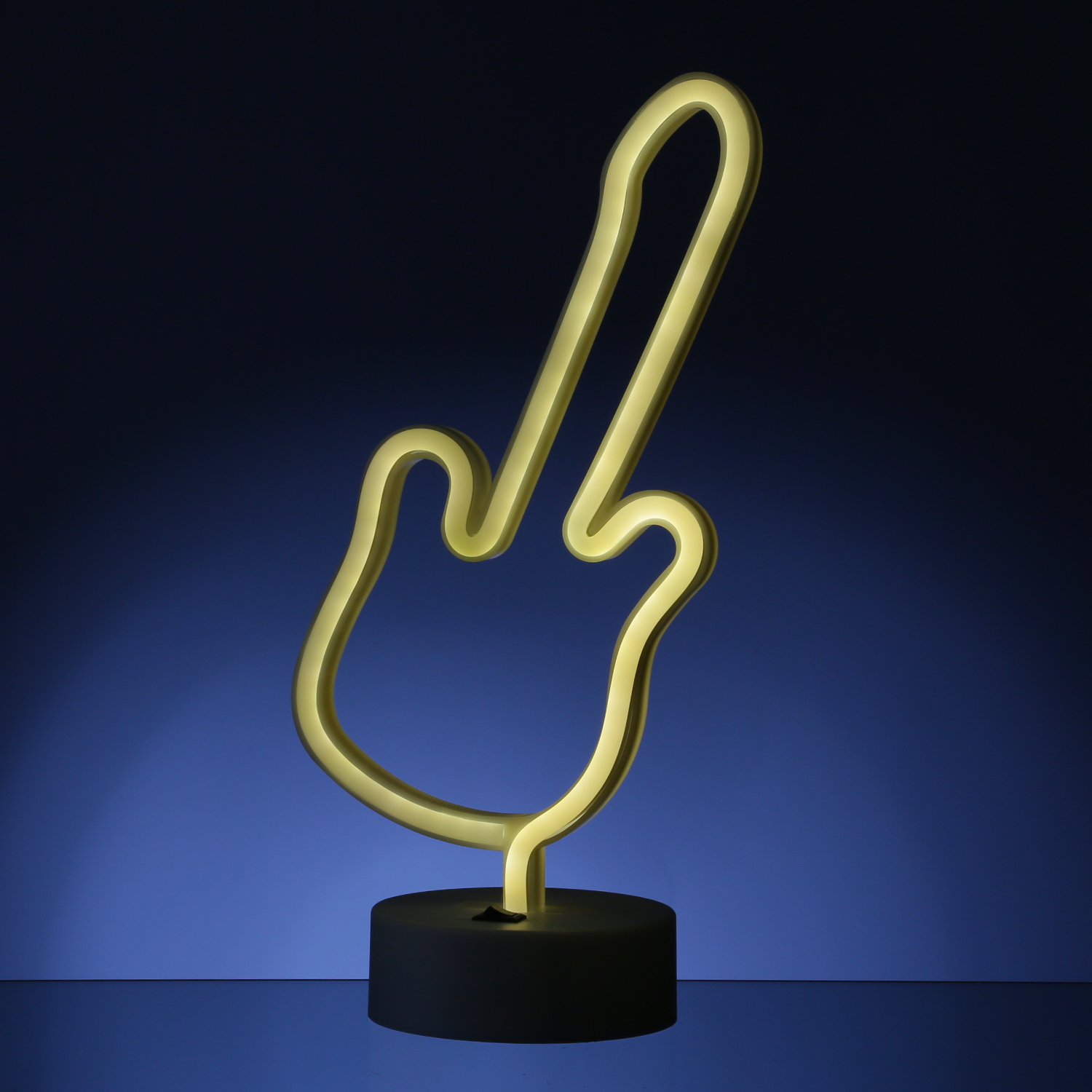 LED NEON Figur GITARRE - Neon Schild - H: 30cm - Batterie oder USB Betrieb - warmweiß