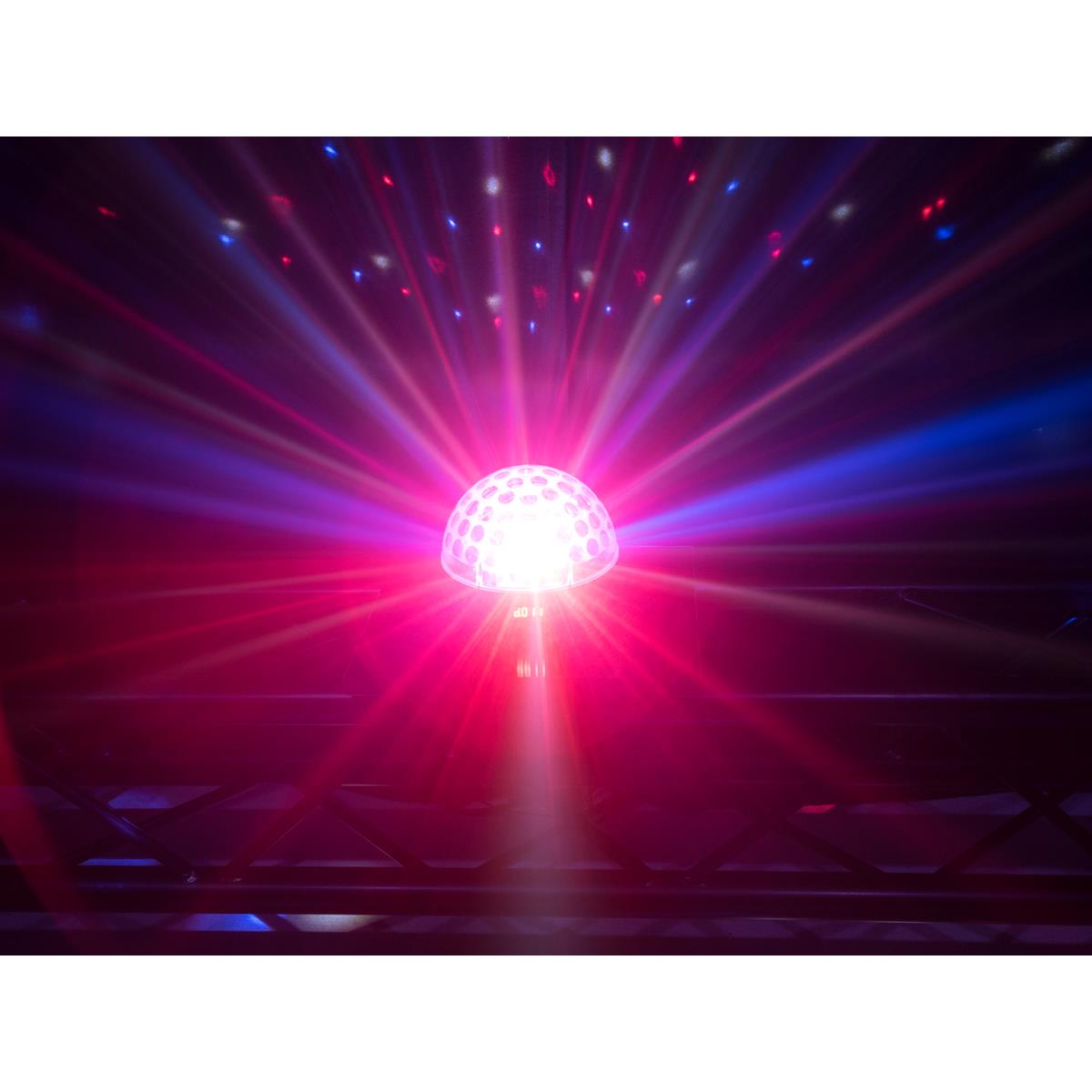 LED Kugel-Strahleneffekt "BC-6" - 360° Raumeffekt ähnlich Spiegelkugel - 5farbig - langsam & schnell