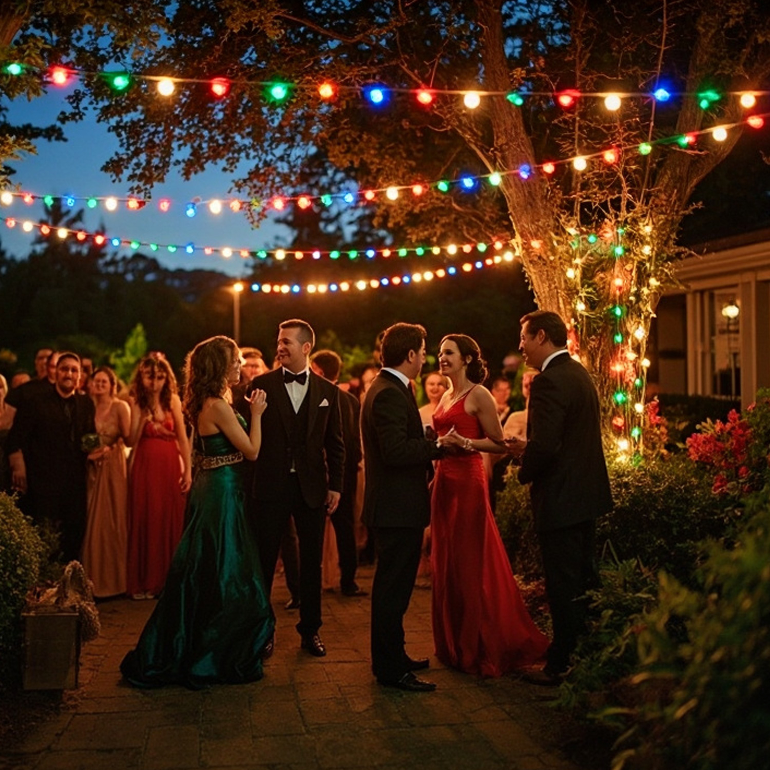 Illu-/Partylichterkette 30m - Außenlichterkette weiß - Made in Germany - 50 bunte LED Tropfenlampen Illu-/Partylichterkette 30m - Außenlichterkette weiß - Made in Germany - 50 bunte LED Tropfenlampen