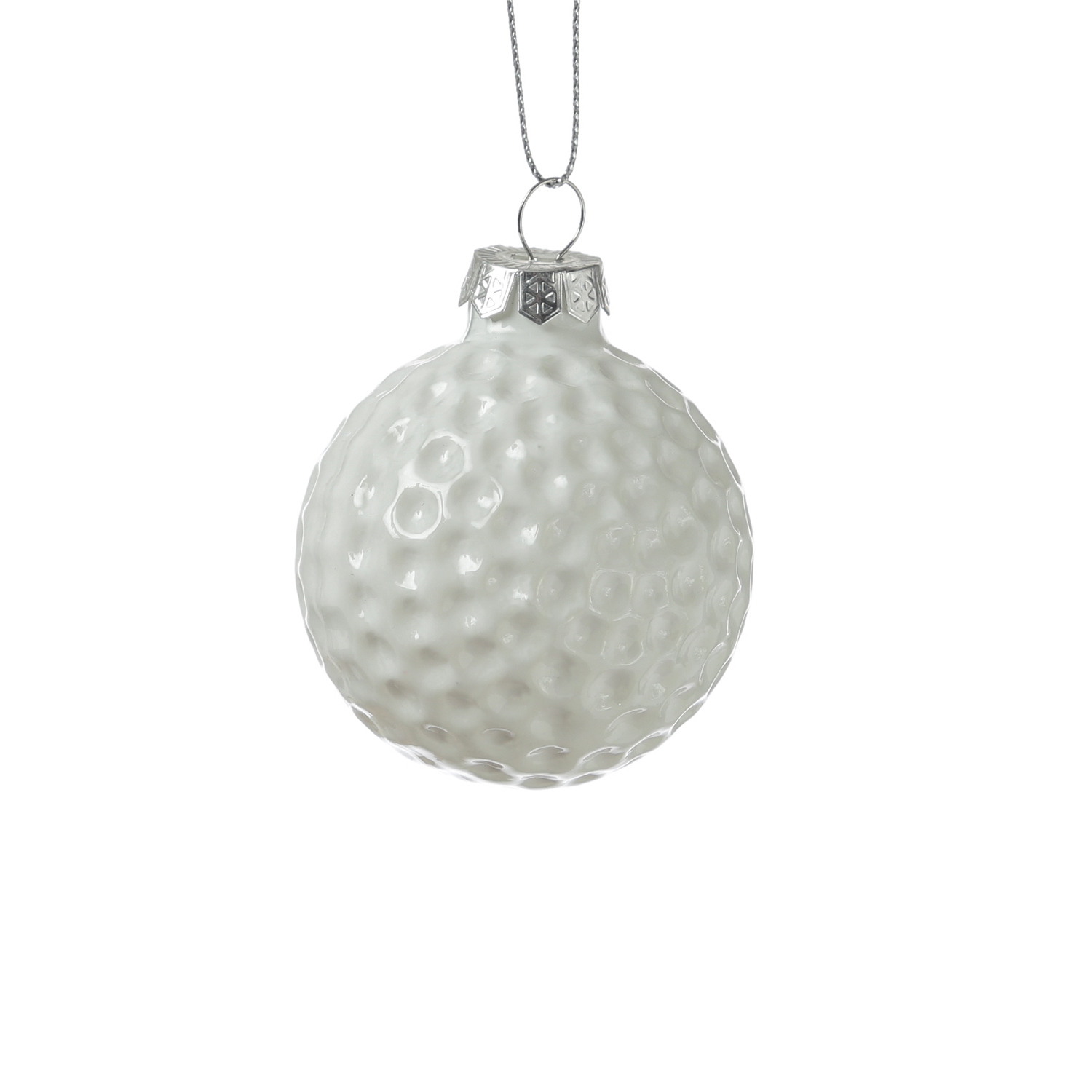 Weihnachtsbaumschmuck Golfball - Christbaumschmuck - Glas - D: 5,6cm - weiß Weihnachtsbaumschmuck Golfball - Christbaumschmuck - Glas - D: 5,6cm - weiß