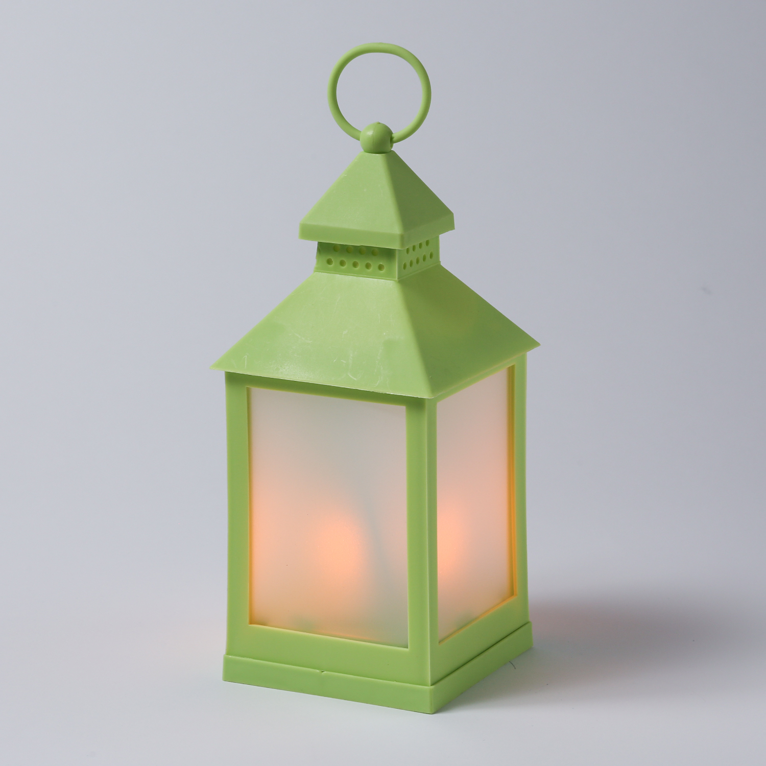 LED Laterne - mit Flammeneffekt - flackernde LED - H: 24cm - Batteriebetrieb - grün LED Laterne - mit Flammeneffekt - flackernde LED - H: 24cm - Batteriebetrieb - grün