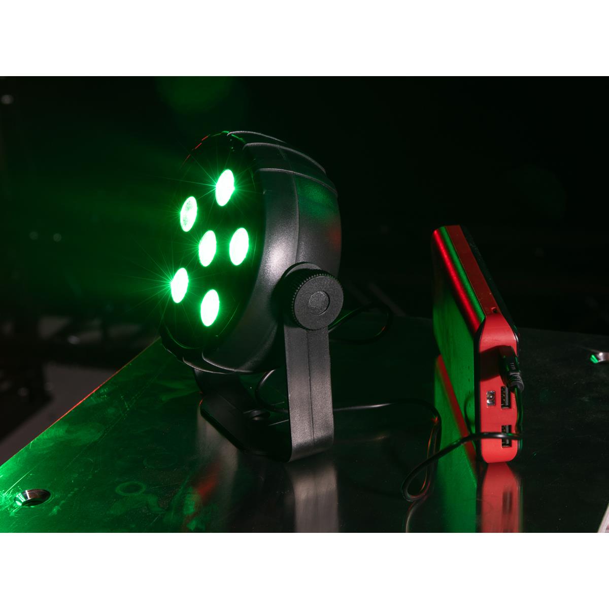 USB Party Spot - 6 RGB LED - Musiksteuerung + Automatik - Fernbedienung USB Party Spot - 6 RGB LED - Musiksteuerung + Automatik - Fernbedienung