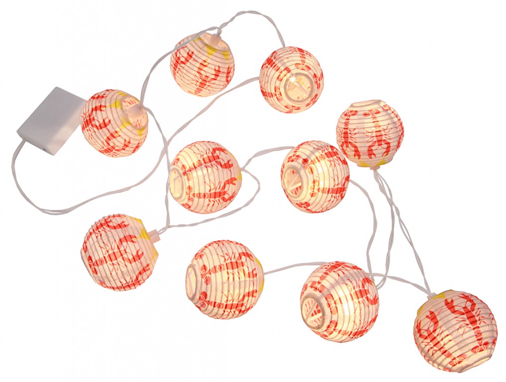 LED Lampion Lichterkette "Hummer" - 8 warmweiße LED - Batteriebetrieb - Timer - L: 1,40m LED Lampion Lichterkette "Hummer" - 8 warmweiße LED - Batteriebetrieb - Timer - L: 1,40m