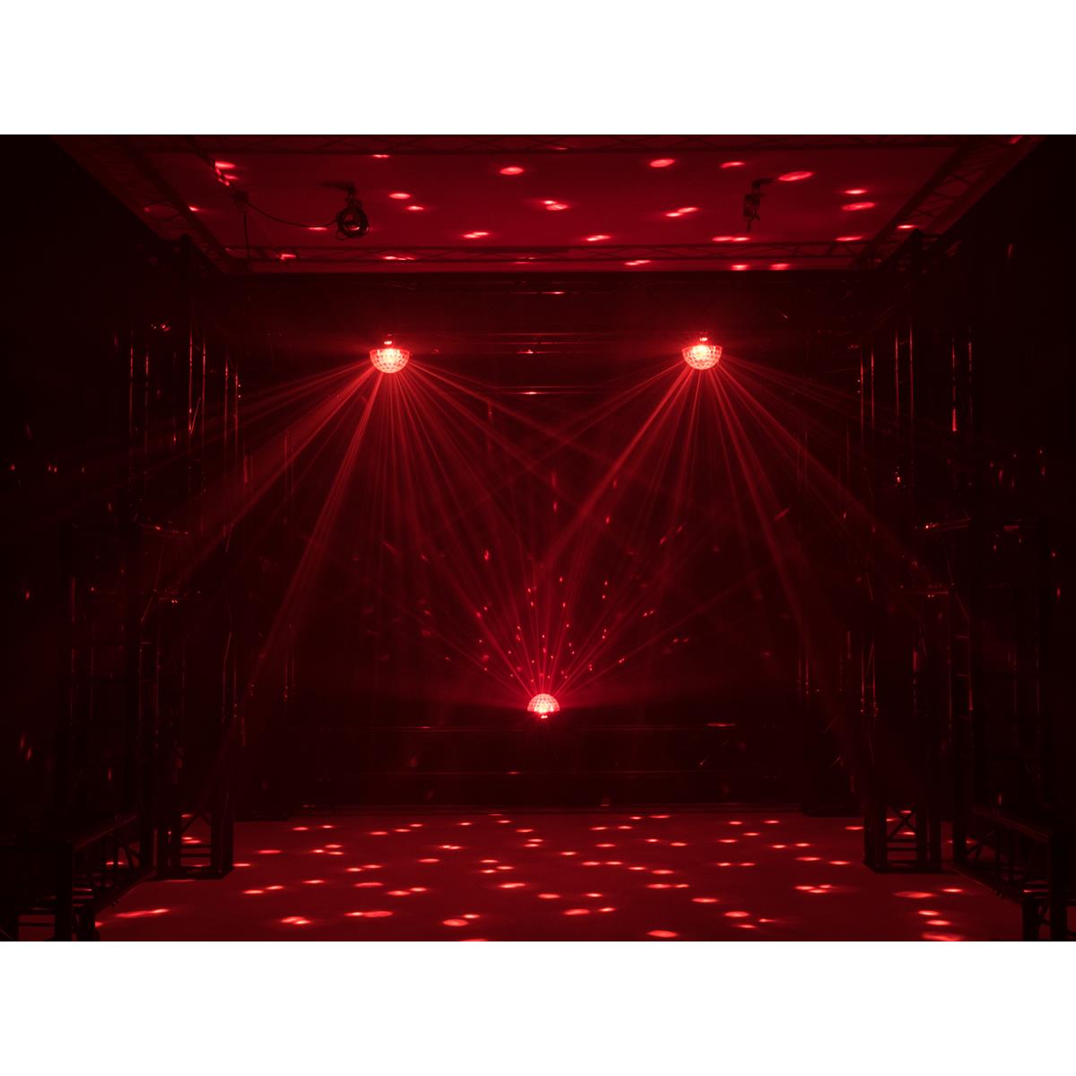 LED Kugel-Strahleneffekt "BC-6" - 360° Raumeffekt ähnlich Spiegelkugel - 5farbig - langsam & schnell LED Kugel-Strahleneffekt "BC-6" - 360° Raumeffekt ähnlich Spiegelkugel - 5farbig - langsam & schnell