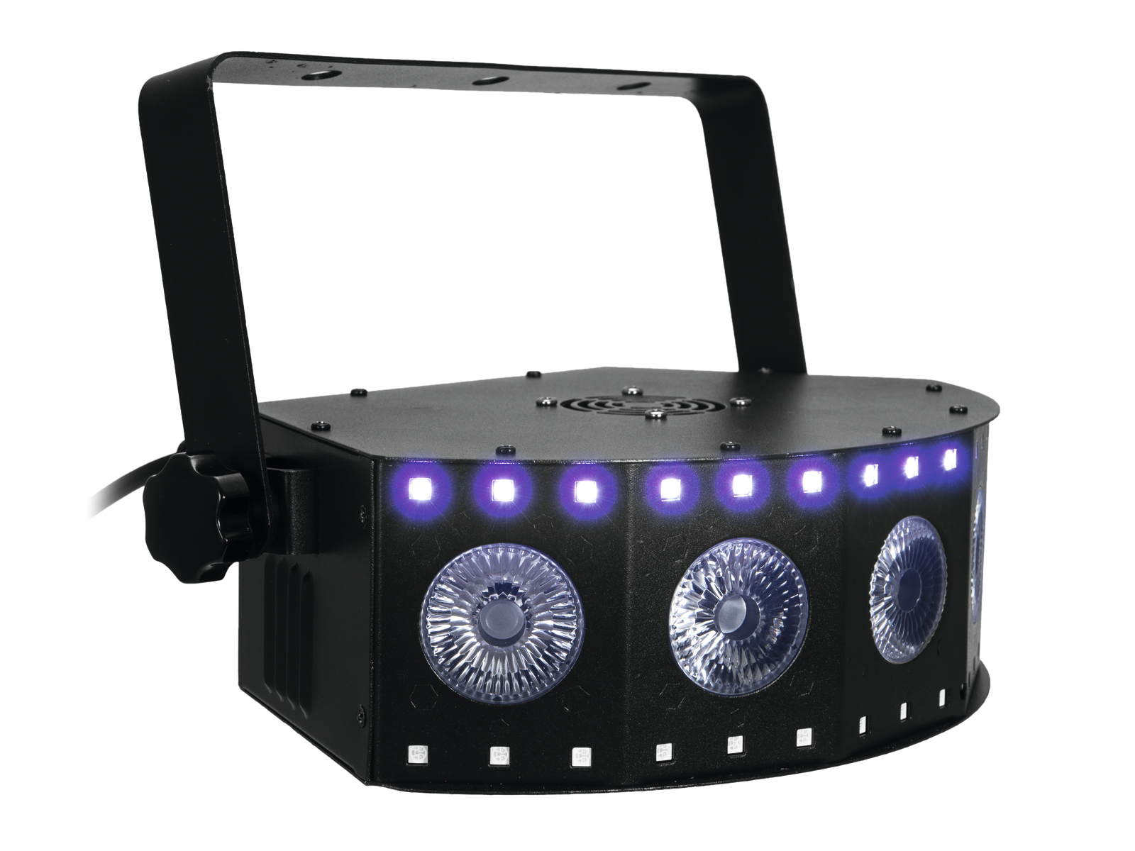 4in1-LED-Effektscheinwerfer mit RGB+UV-LEDs, dynamischen Farbeffekten und Stroboskop 4in1-LED-Effektscheinwerfer mit RGB+UV-LEDs, dynamischen Farbeffekten und Stroboskop