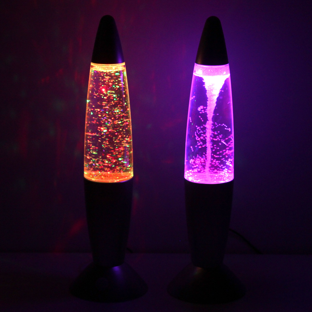 ROCKET LAMP - Lavampe - Glitzer RGB - Touchsensor - H: 36cm - wirbelnde Glitzerstückchen - silber ROCKET LAMP - Lavampe - Glitzer RGB - Touchsensor - H: 36cm - wirbelnde Glitzerstückchen - silber