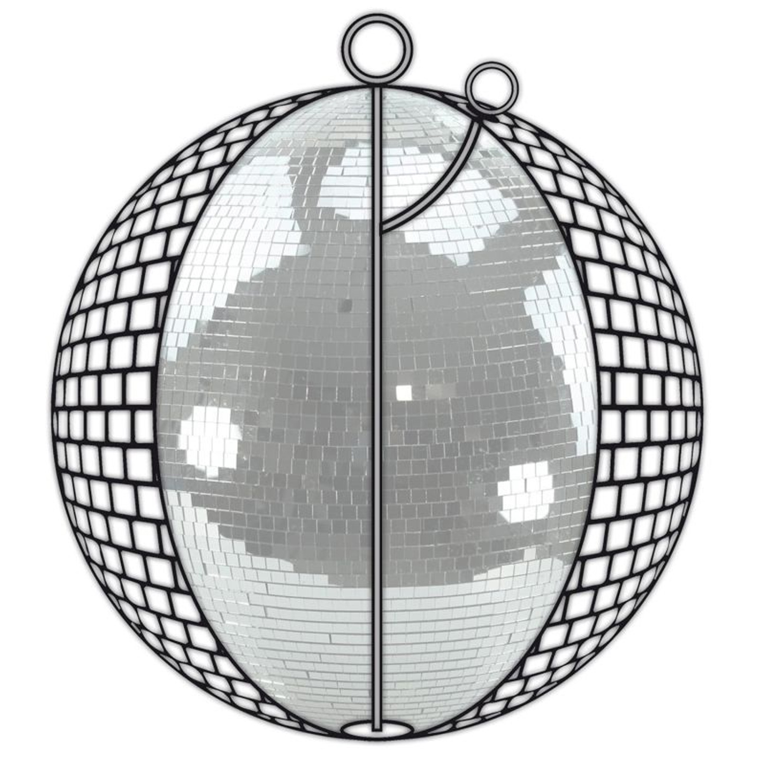 Spiegelkugel 30cm - Safety - Discokugel - Echtglas - 10x10mm Spiegel - schwarz