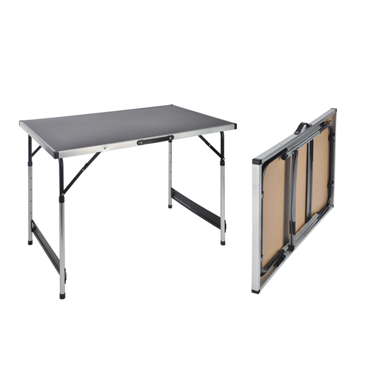 Camping Tisch Universaltisch 100x60cm -  Teleskopfüße (75/80/85/90cm) - tragbar, leichtes Aluminium