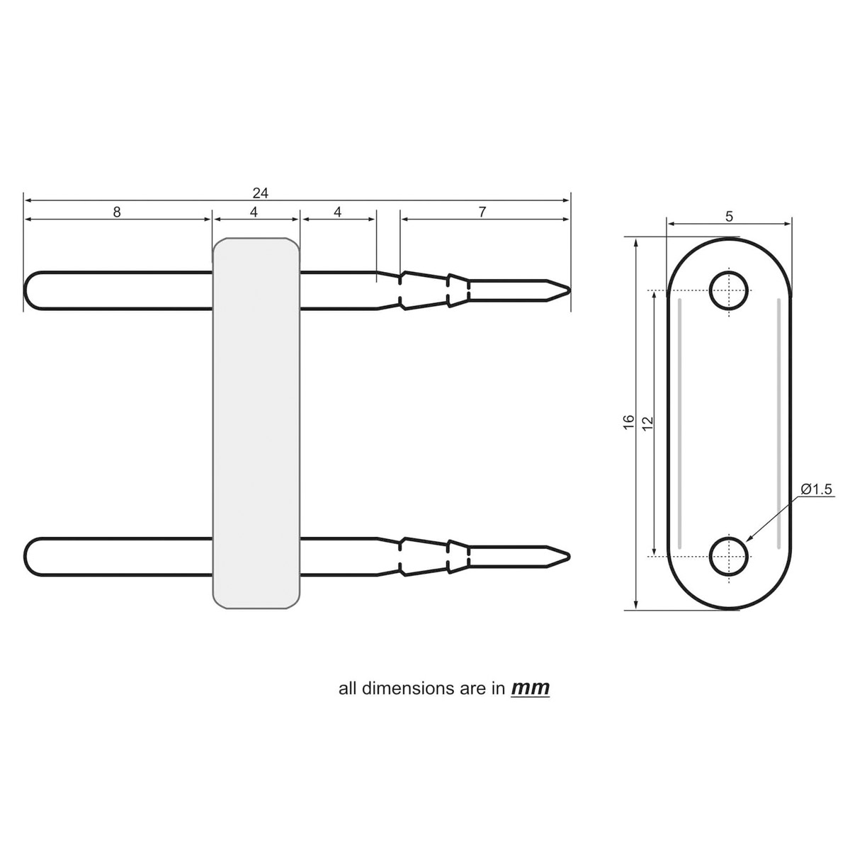 Flexibler Verbinder - LED NEON FLEX 230V SLIM - Anschlusskit mit 2 Stück Einspeisekontaktstift