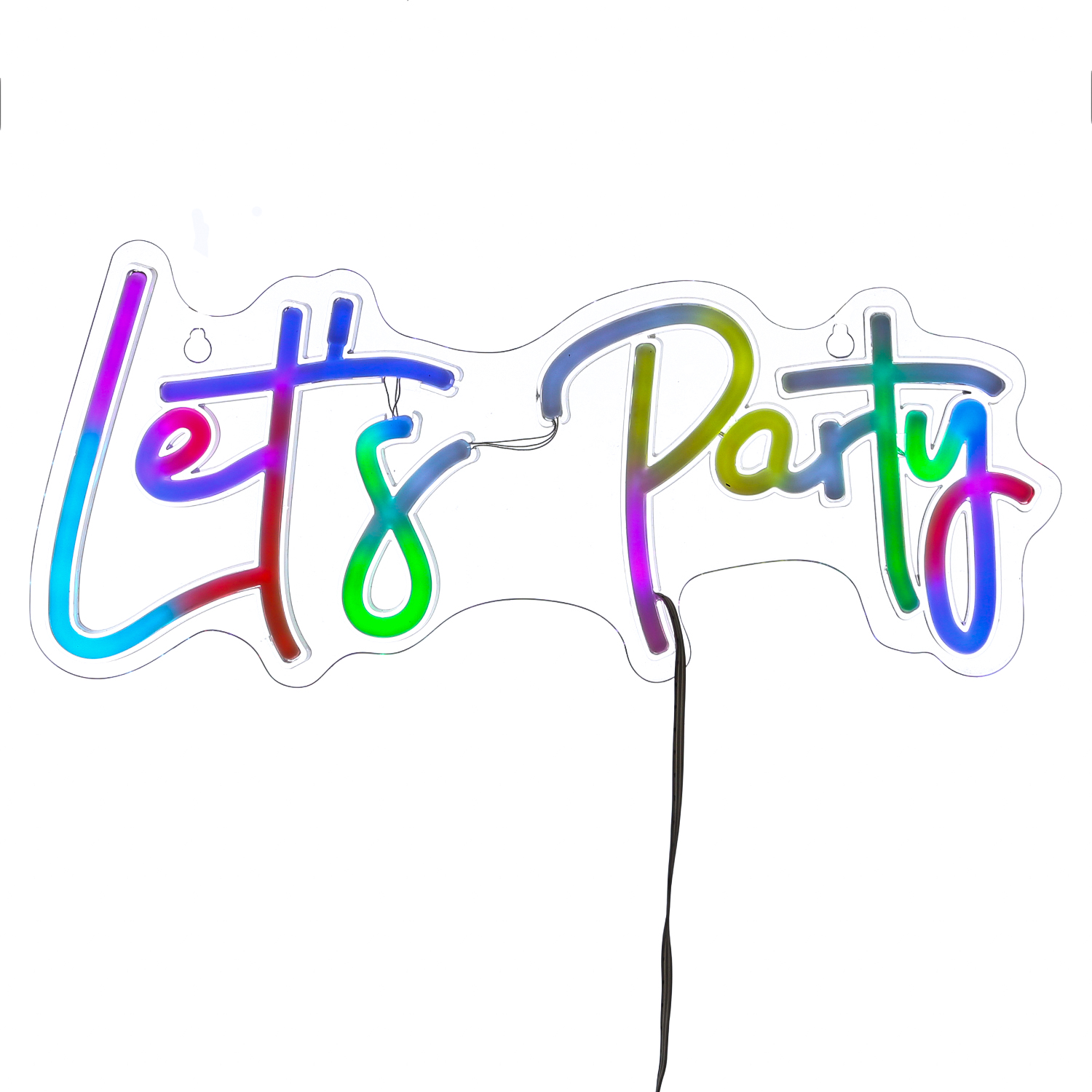 LED NEON Schild Lets Party - Leuchtschriftzug - L: 41cm - mit Fernbedienung - USB