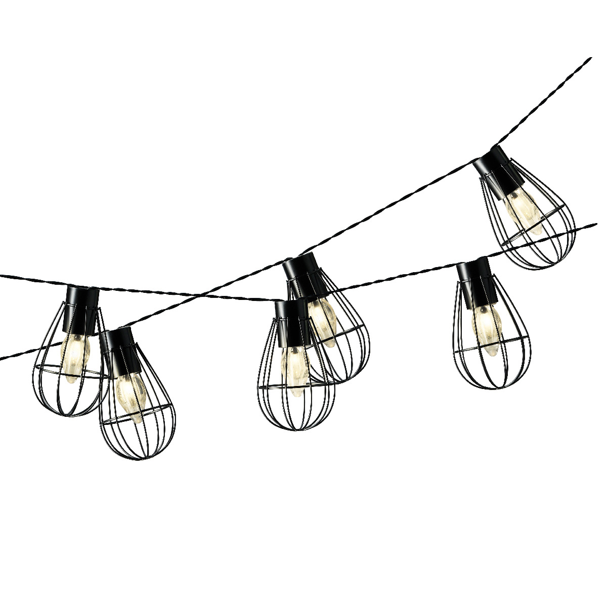 LED Solar Gitter Lichterkette INDUSTRIAL - 8 warmweiße Lampen - L: 1,5m - schwarz LED Solar Gitter Lichterkette INDUSTRIAL - 8 warmweiße Lampen - L: 1,5m - schwarz