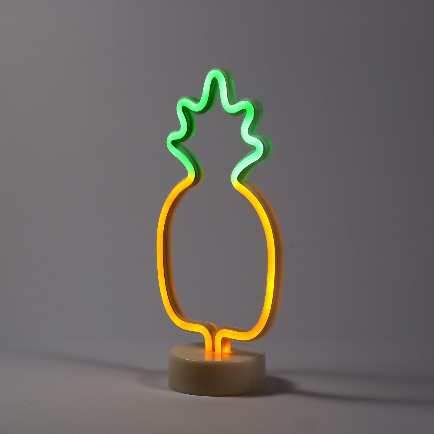 LED Neonlampe ANANAS - Silhouette Dekoleuchte - Batteriebetrieb - H: 32,5cm - stehend - gelb, grün LED Neonlampe ANANAS - Silhouette Dekoleuchte - Batteriebetrieb - H: 32,5cm - stehend - gelb, grün