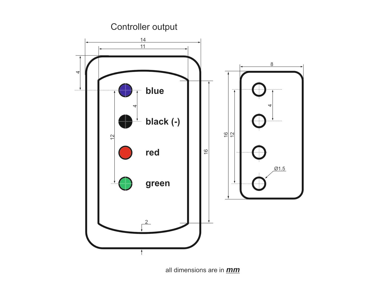 Controller Basic für LED NEON FLEX 230V Slim RGB - 8 Programme - inkl Montagekit