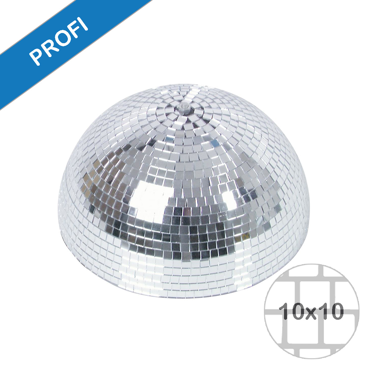 Spiegelkugel halb Halbkugel 30cm silber chrom- Diskokugel (Discokugel) Party Lichteffekt - Echtglas - mirrorball half safety silver chrome color