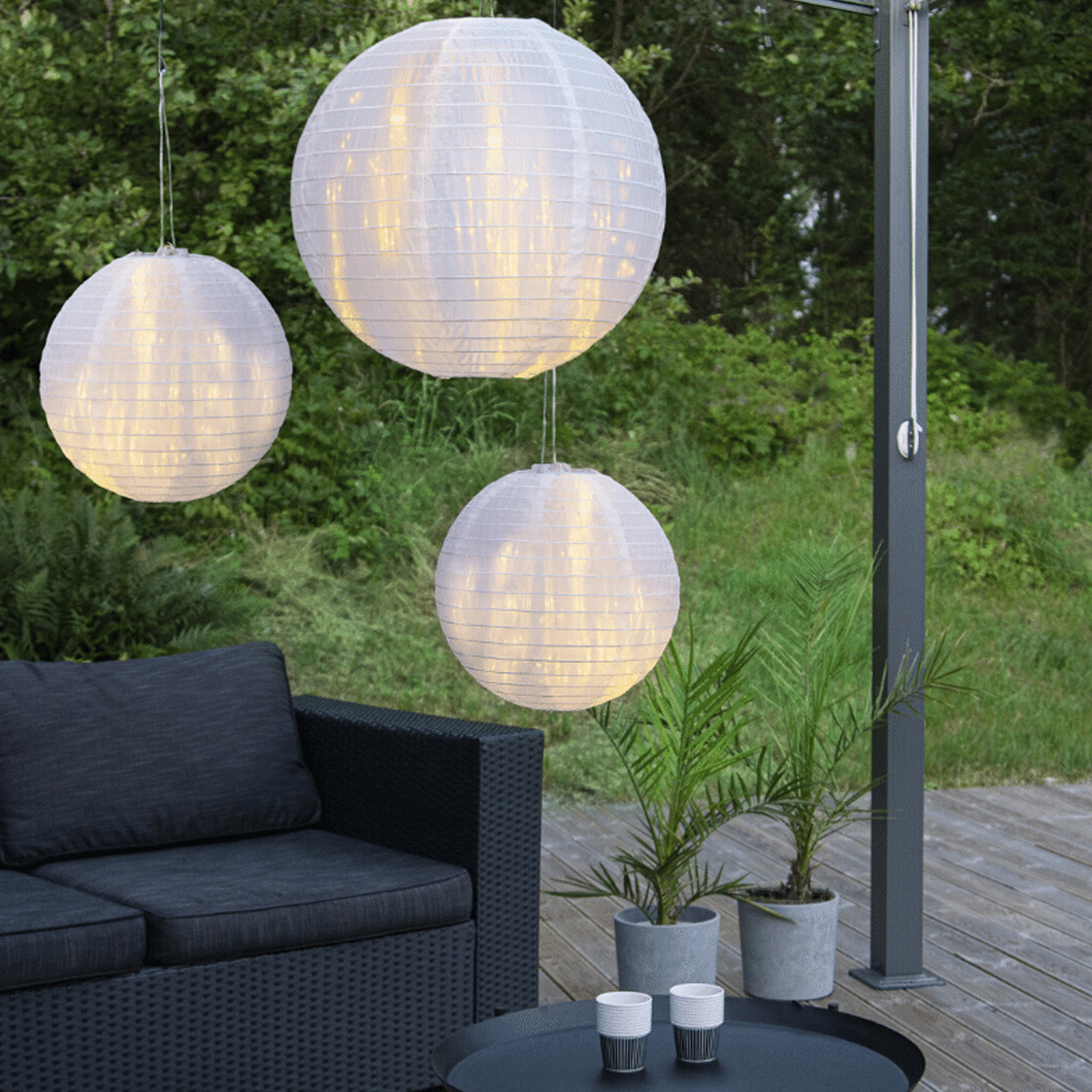 Lampion FESTIVAL - D: 40cm - für Hängefassungen oder Lichterketten - weiß - für Außen